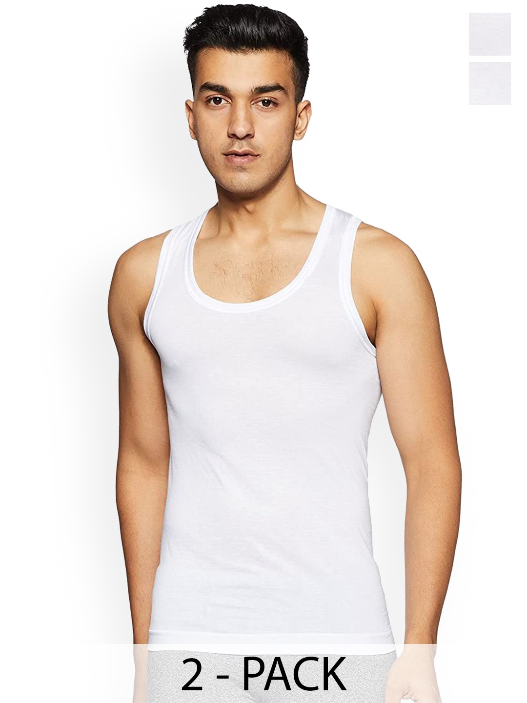 

Rupa Pack Of 2 Pure Cotton Innerwear Vests - Frontline-Air-Whit-RN-2-95, White