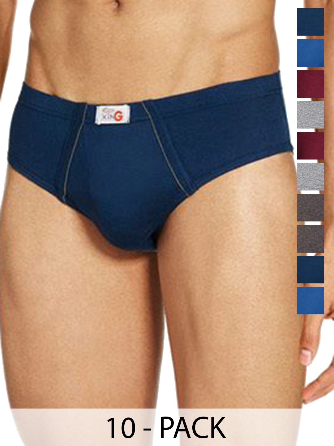 

Rupa Pack Of 10 Assorted Pure Cotton Basic Briefs - Frontline-Xing-Brief-IE-10--100