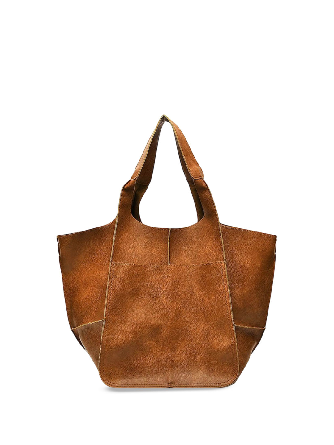 

INKMILAN Women Solid Shopper Tote Bag, Brown