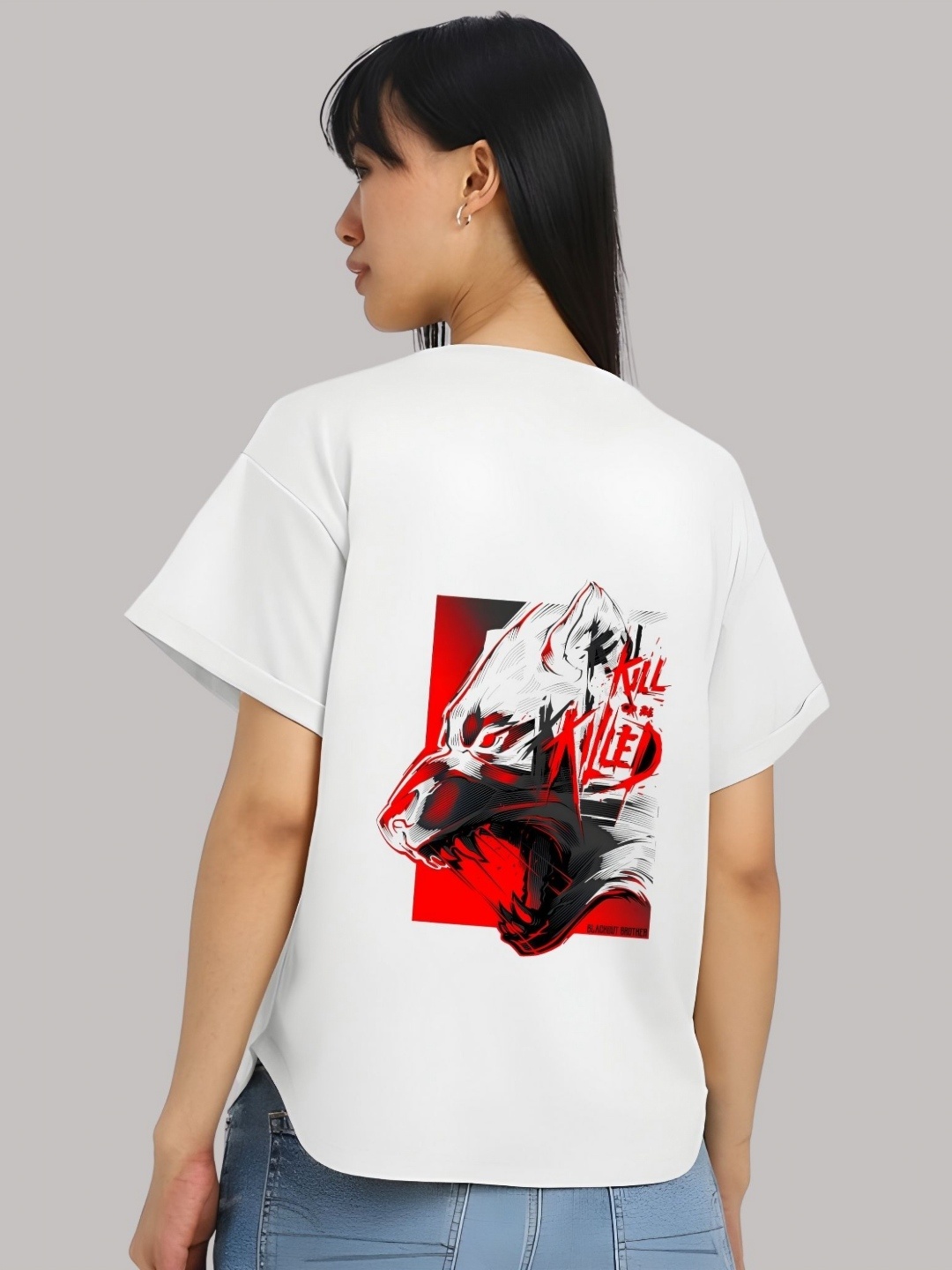 

Moda Rapido Women Graphic Printed Round Neck Cotton Relaxed Fit T-shirt, White