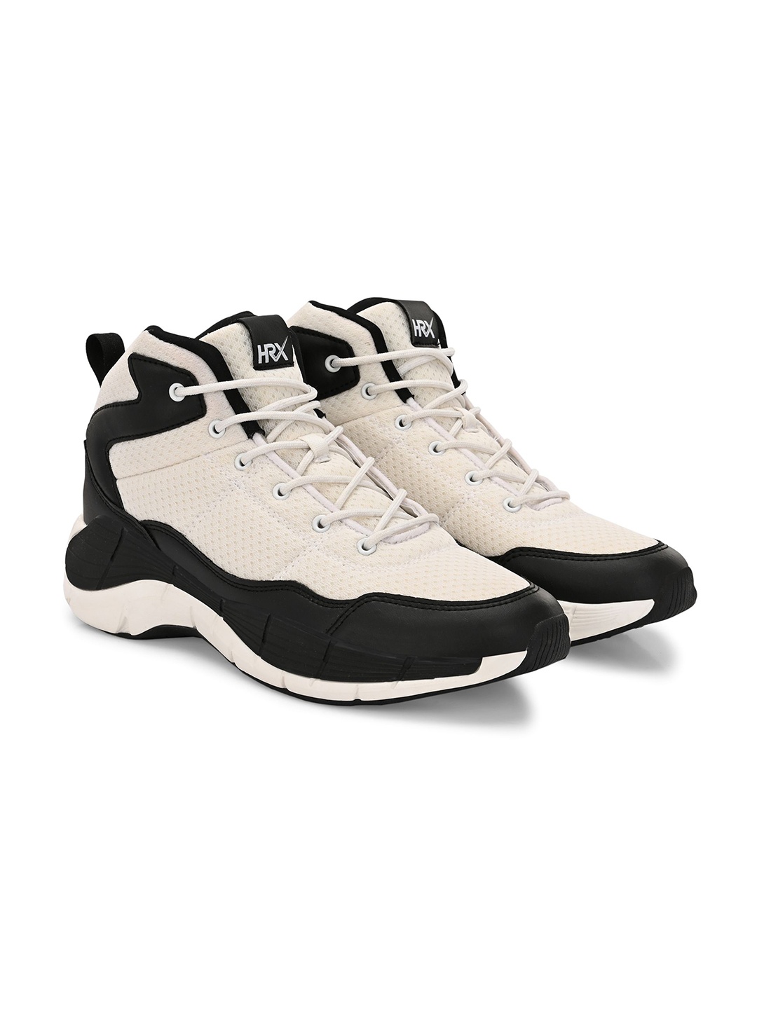 

HRX by Hrithik Roshan Men Mesh Basketball Lace-Ups Non-Marking Shoes, Off white