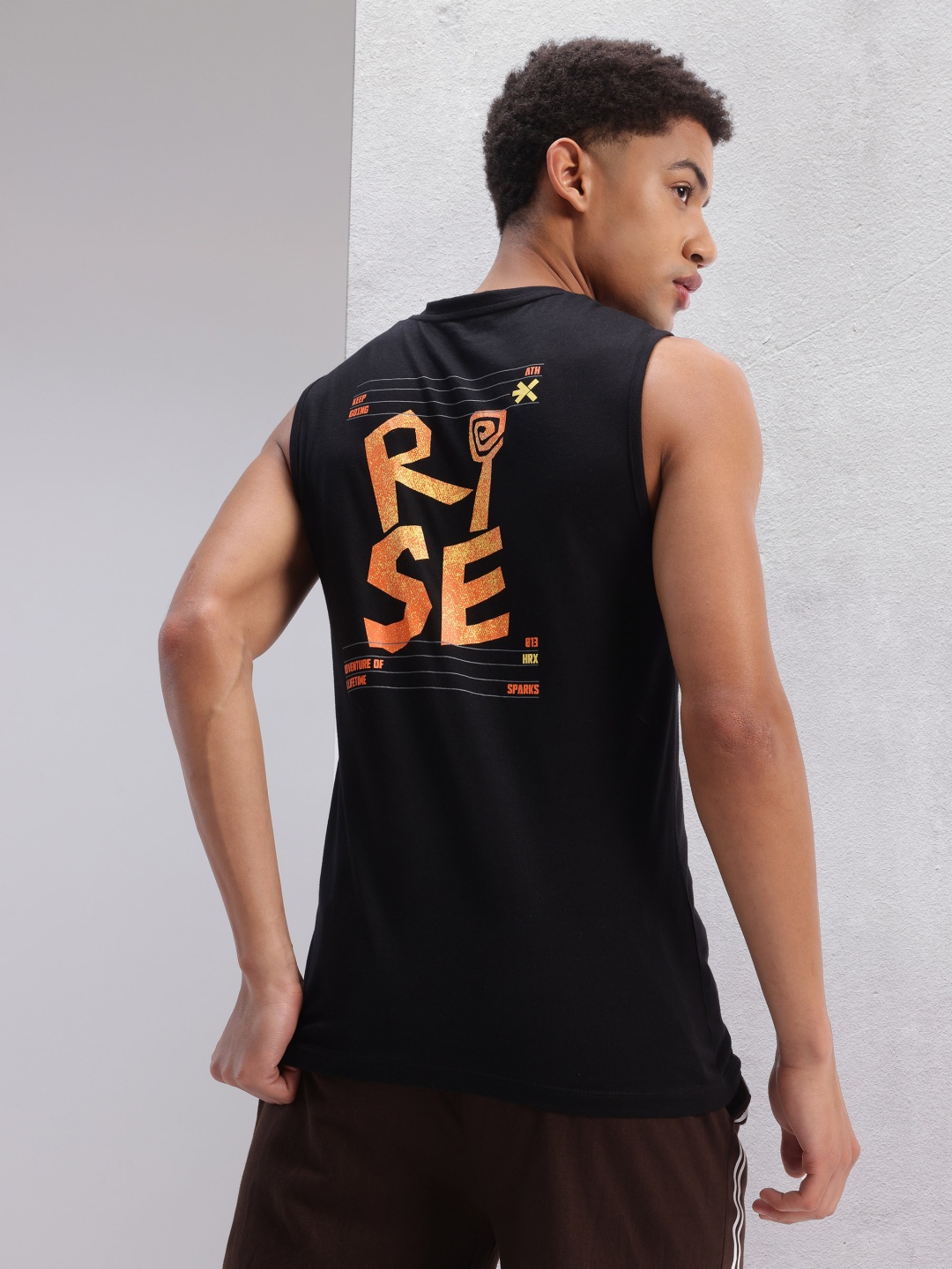 

HRX by Hrithik Roshan Printed Sleeveless T-shirt, Black