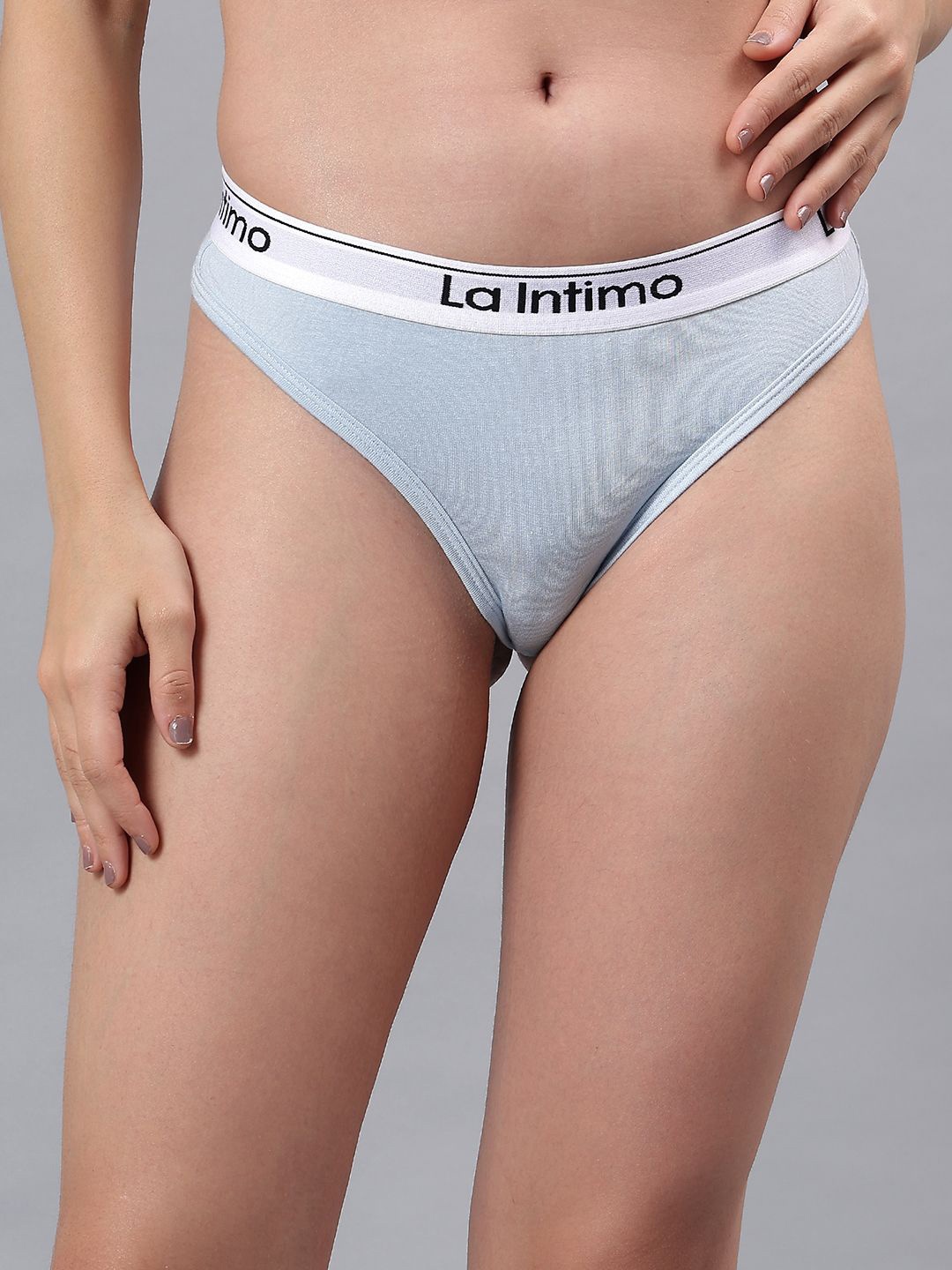 

La Intimo Low-Rise Thong Outer Elastic Briefs LXFUTH01LB, Blue