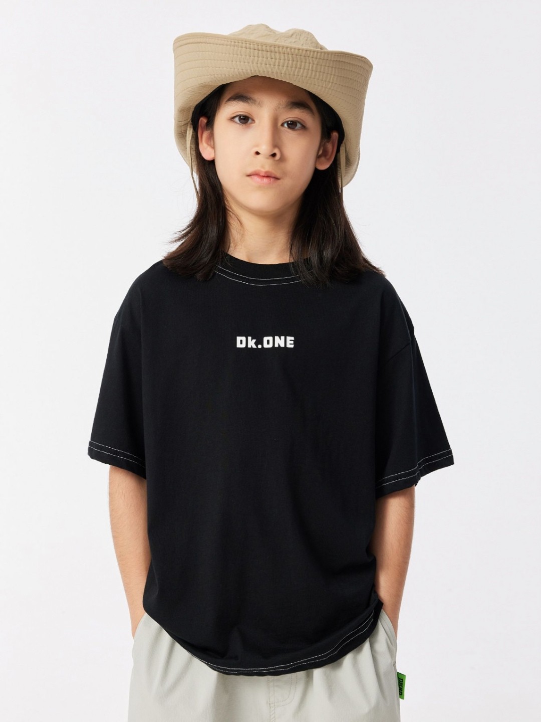 

LULU & SKY Girls Typography Printed Round Neck Cotton Oversized T-shirt, Black