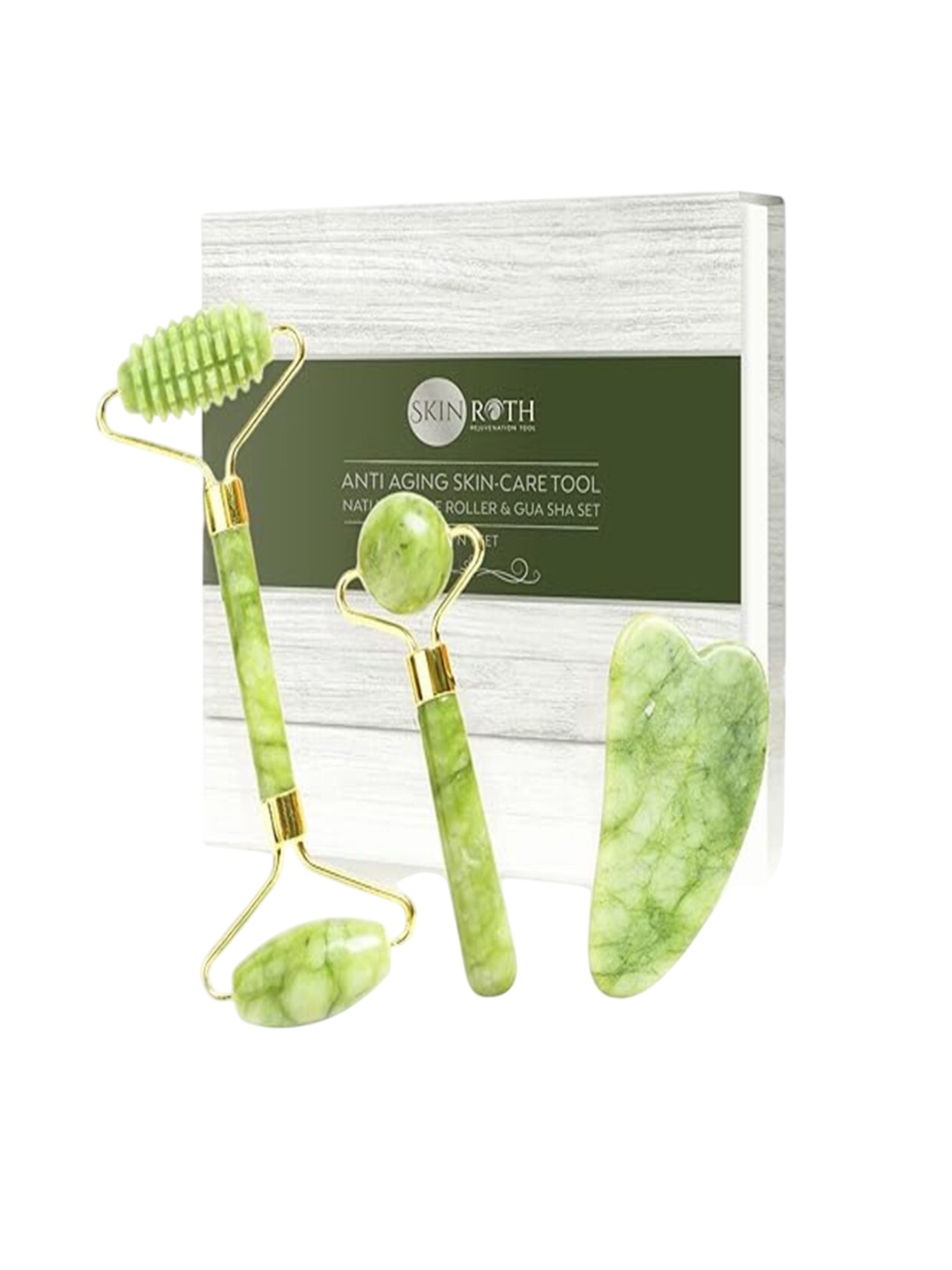 

SKINROTH Anti Aging Skin Care Tool Roller & Gua Sha Set, Green