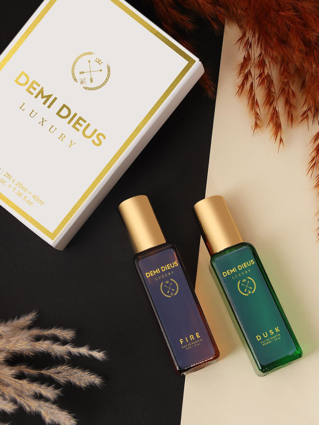 

DEMI DIEUS Set Of 2 Dusk & Fire Long Lasting Eau De Parfum - 20 ml Each, White