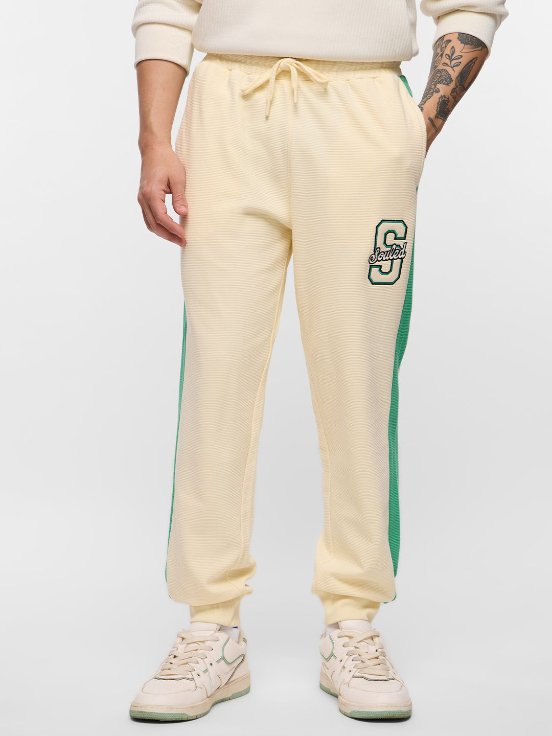 

The Souled Store Women Ottoman Joggers Alpine Drift, Off white