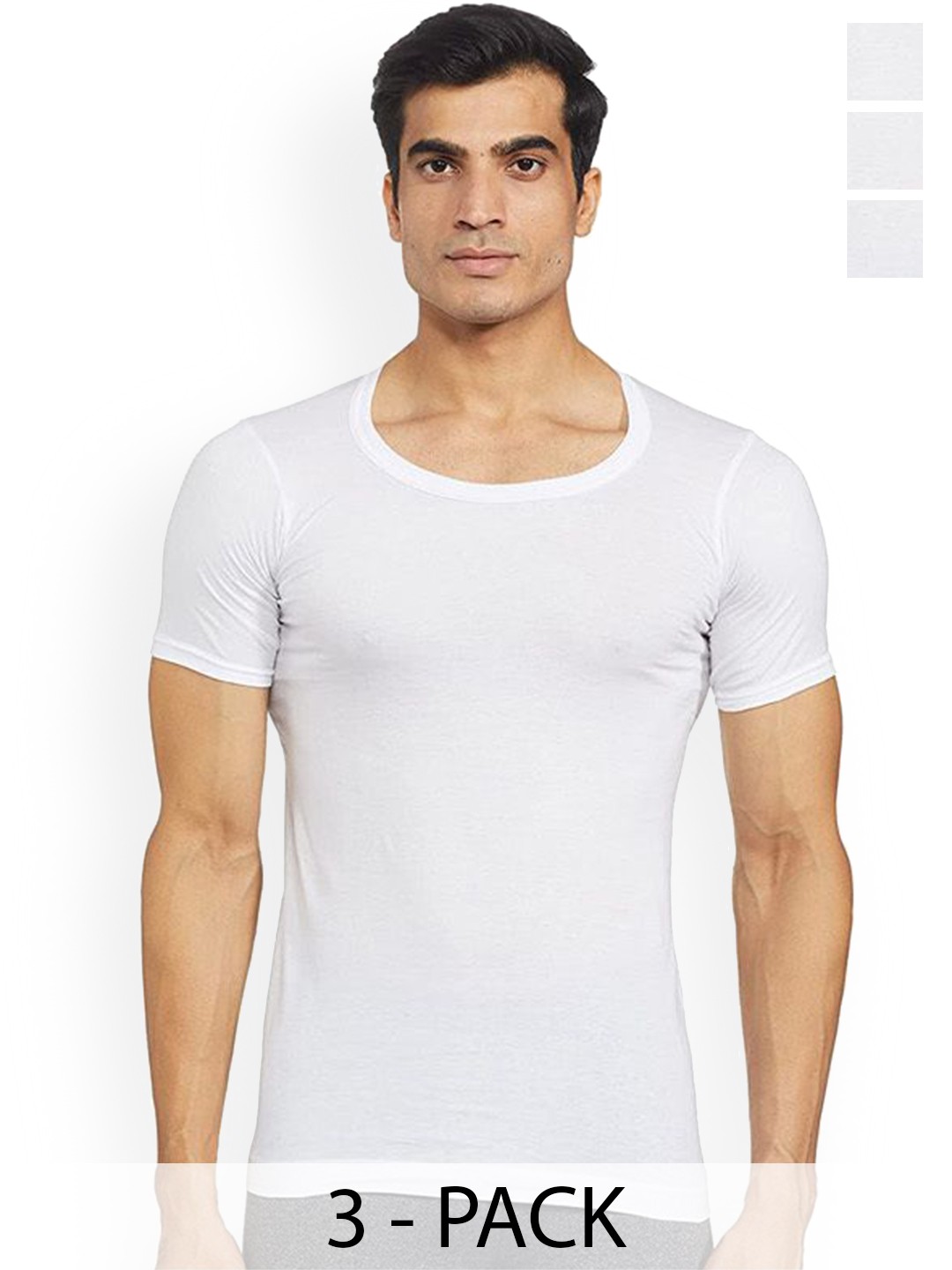 

Rupa Pack Of 3 Cotton Undershirt Vests Frontline-Air-White-RNS-3-95