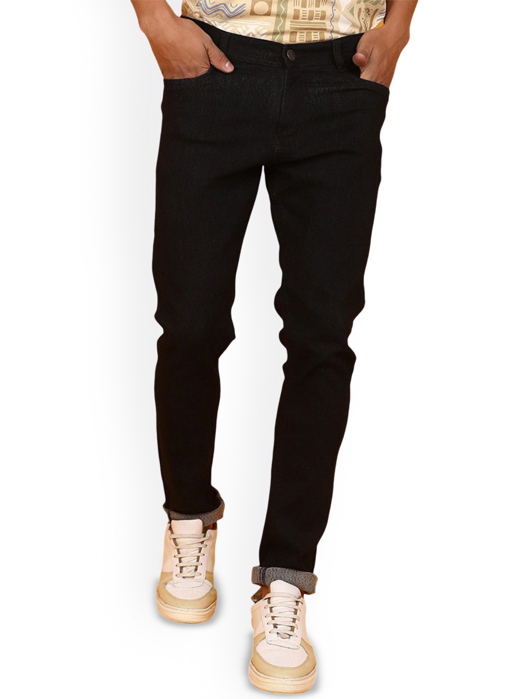 

ComfyStyle Men Mid-Rise Regular Fit Stretchable Jeans, Black