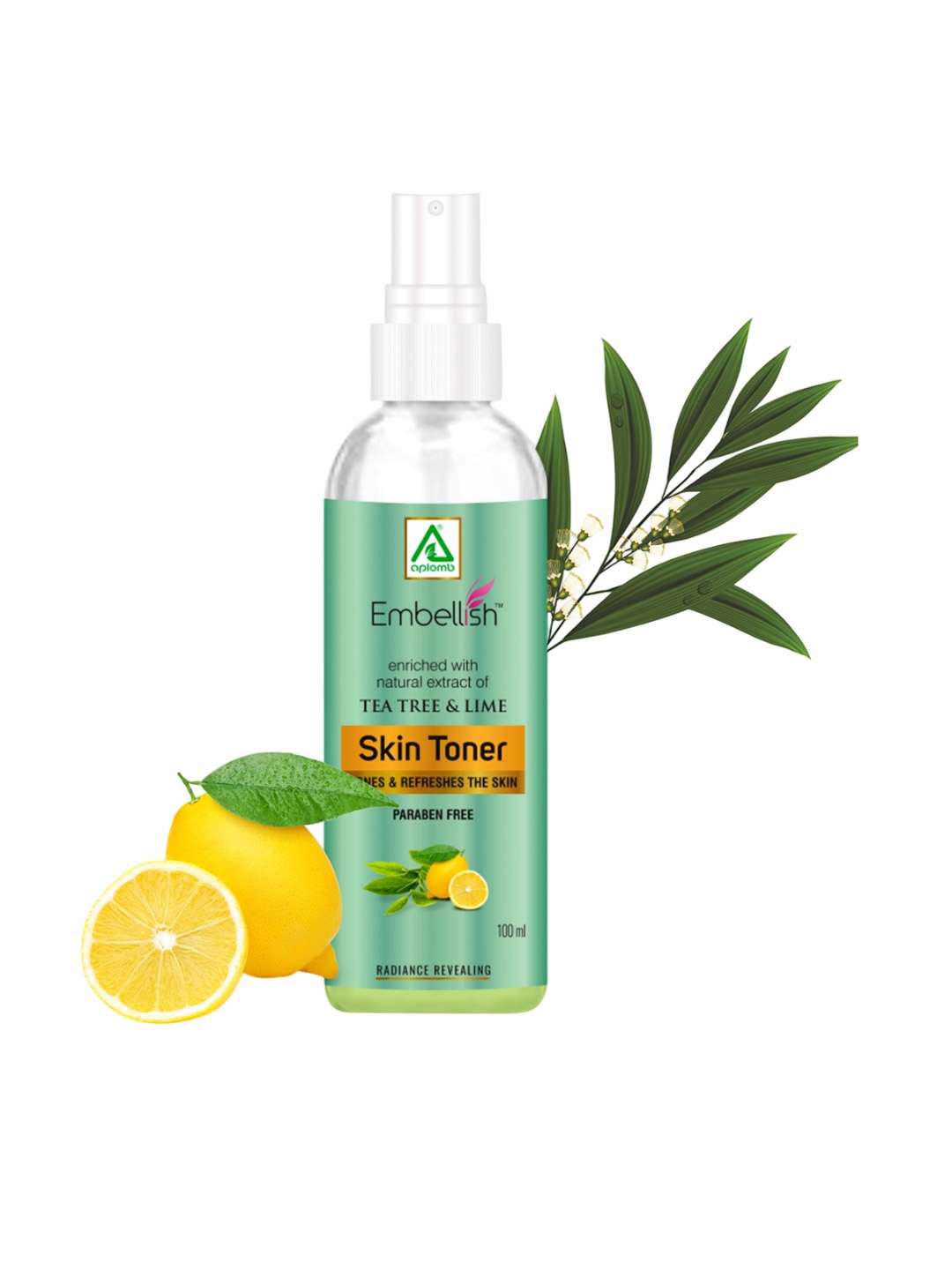 

APLOMB Embellish Fresh Lime & Tea Tree Face Toner- 100 ml, Transparent