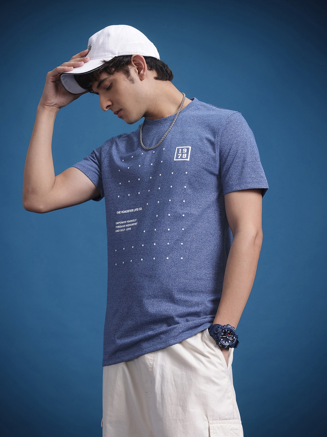 

The Roadster Lifestyle Co. Typography Printed T-shirt, Blue