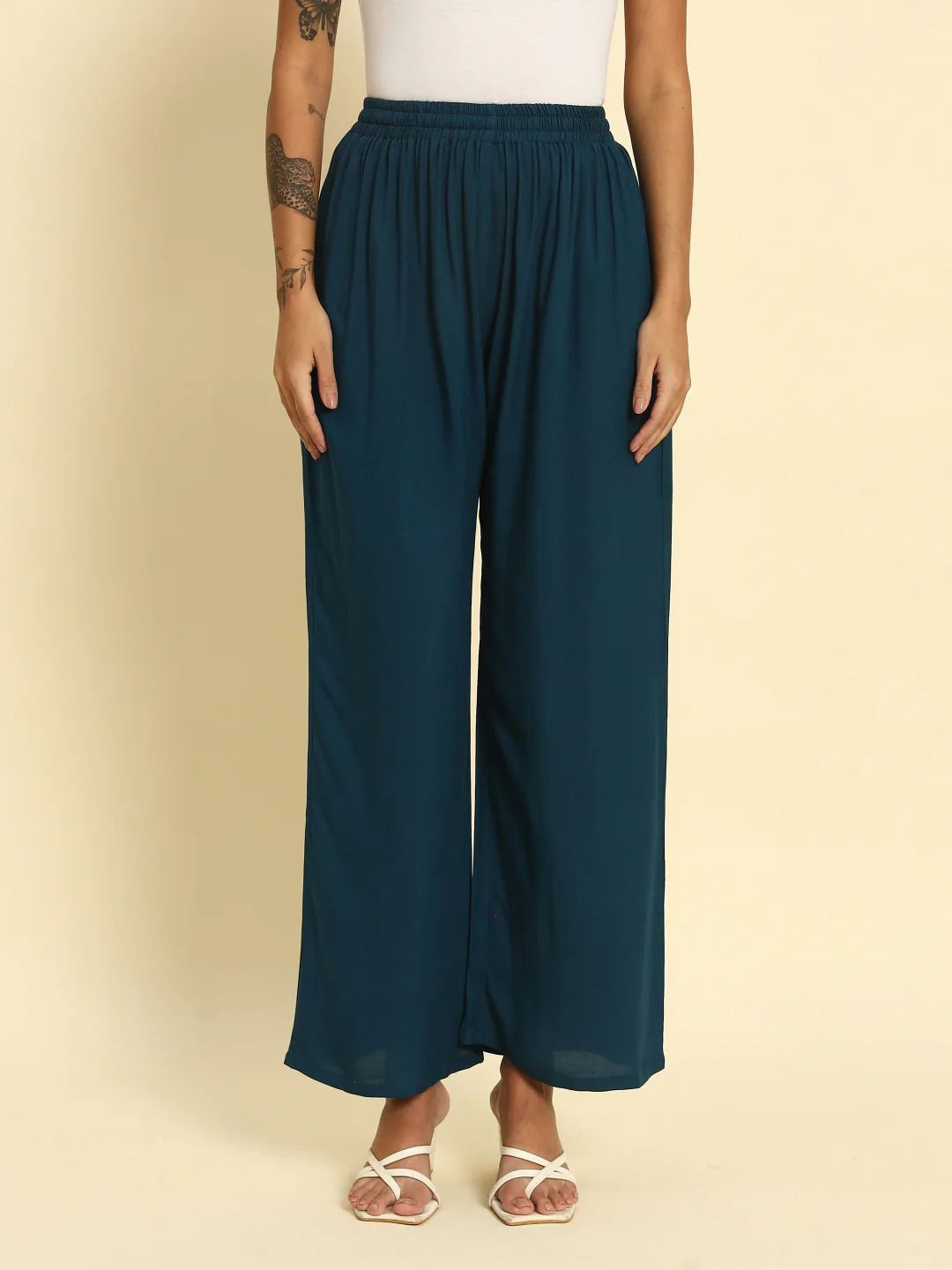 

Thread Plus Women Relaxed Fit Ethnic Palazzo, Blue