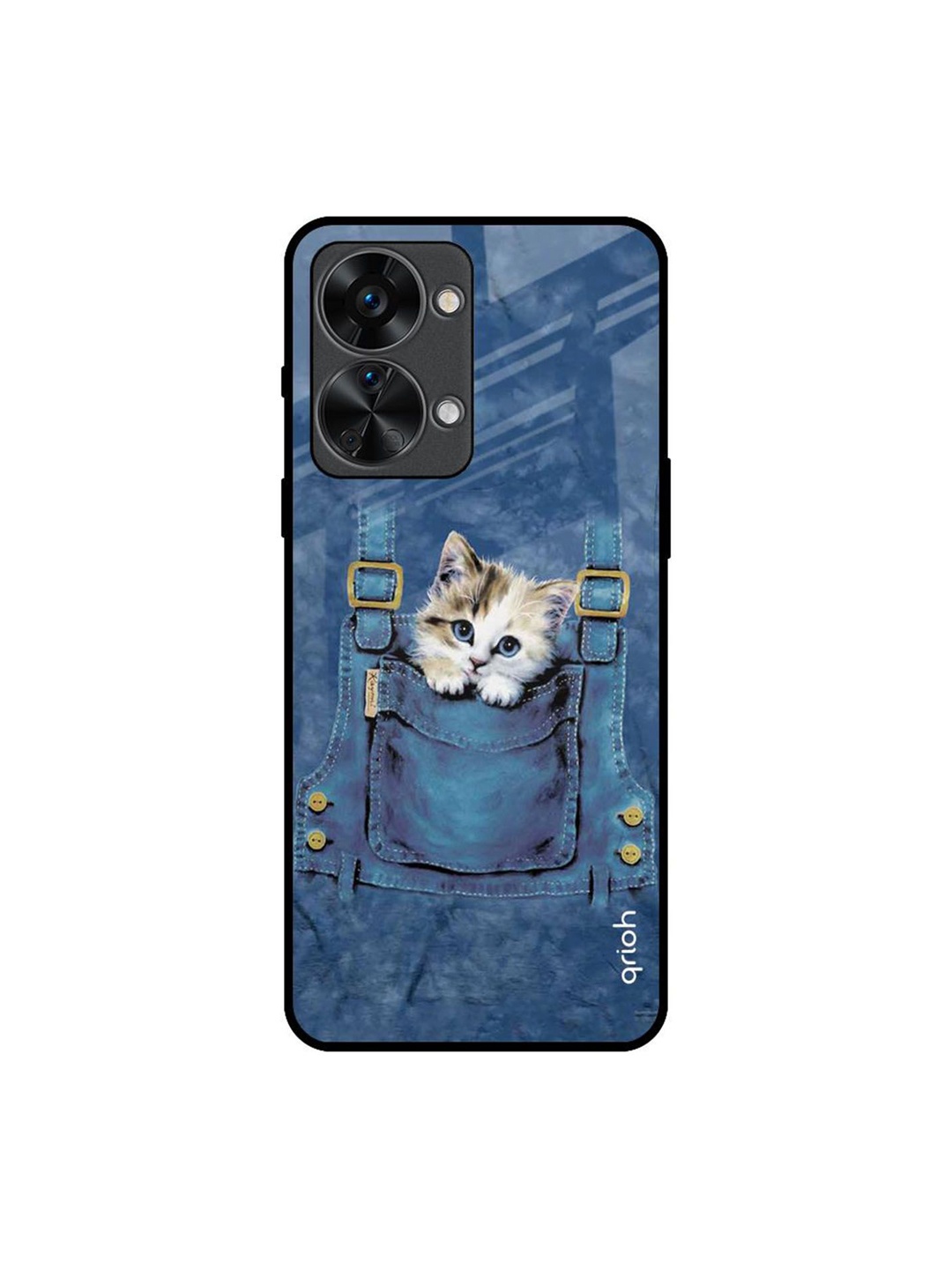 

QRIOH Kitty In Pocket Printed Oneplus Nord 2T Back Case, Blue