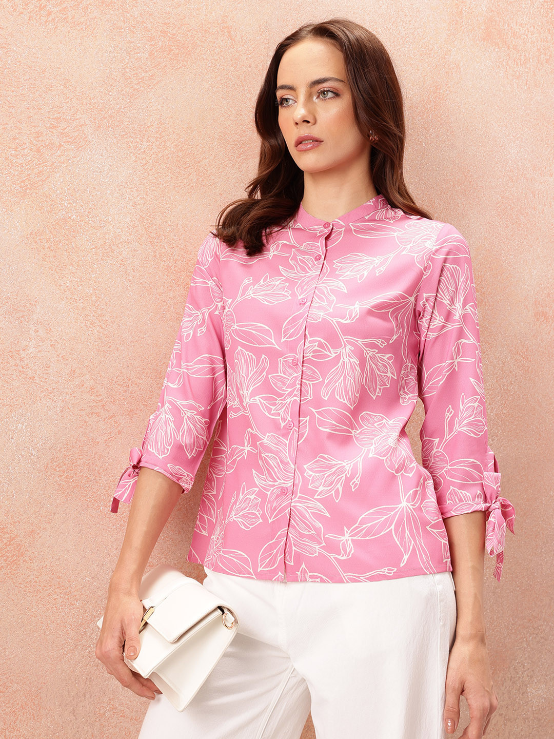

all about you Women Floral Opaque Printed Casual Shirt, Pink