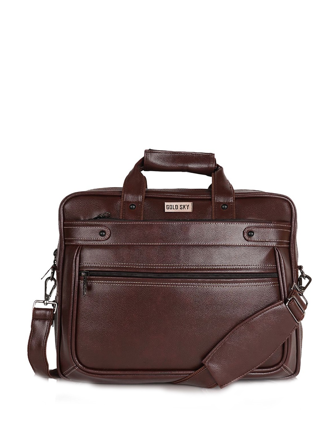 

GOLD SKY Unisex Solid Up To 16 Inch Laptop Bag, Brown