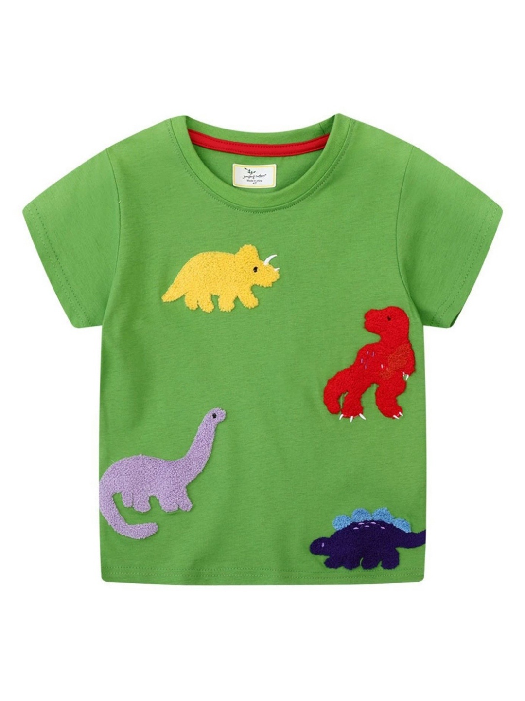

LULU & SKY Boys Graphic Printed Round Neck Cotton T-shirt, Green