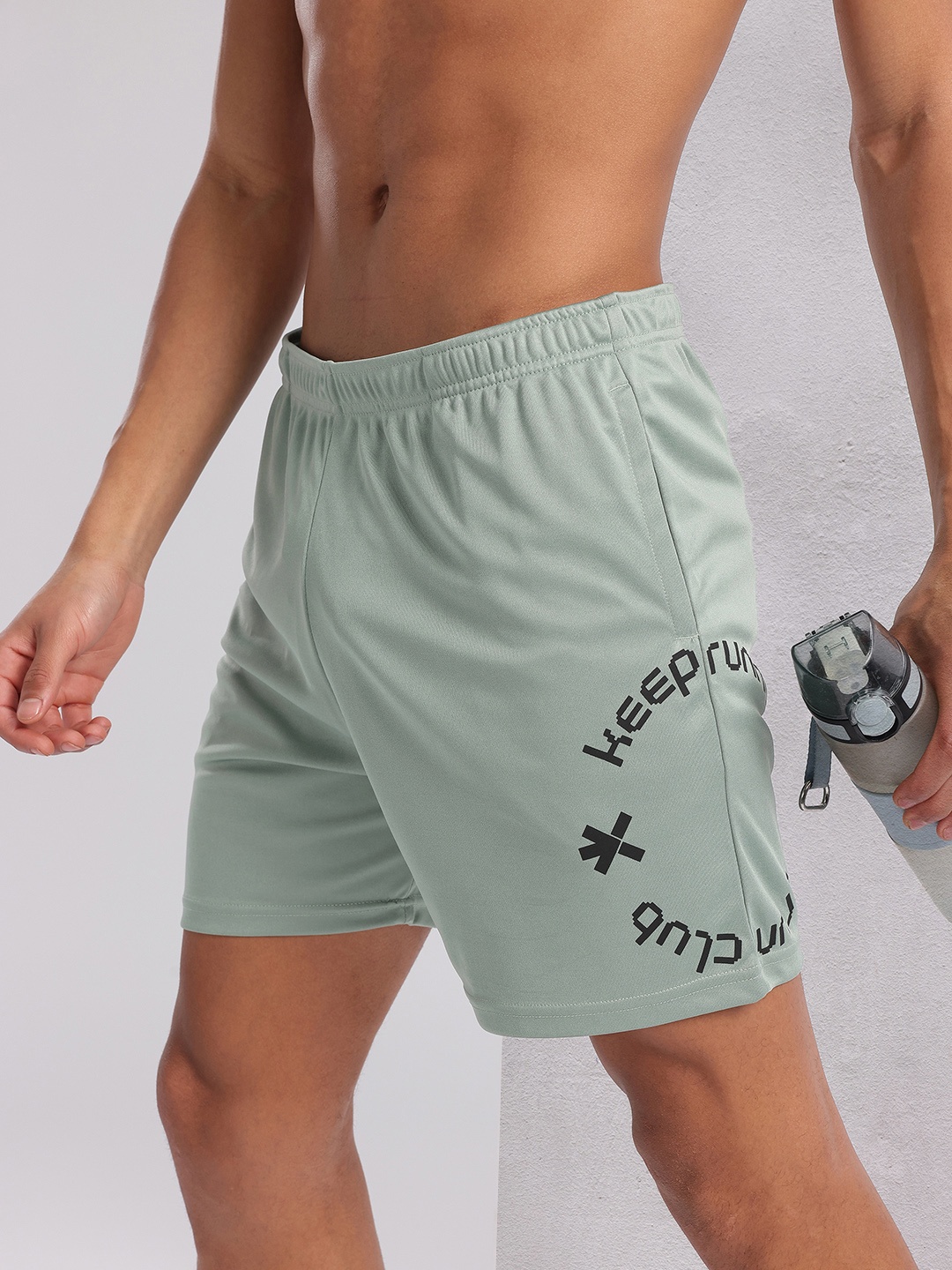 

HRX by Hrithik Roshan Men Typography Print Rapid-Dry Running Shorts, Green