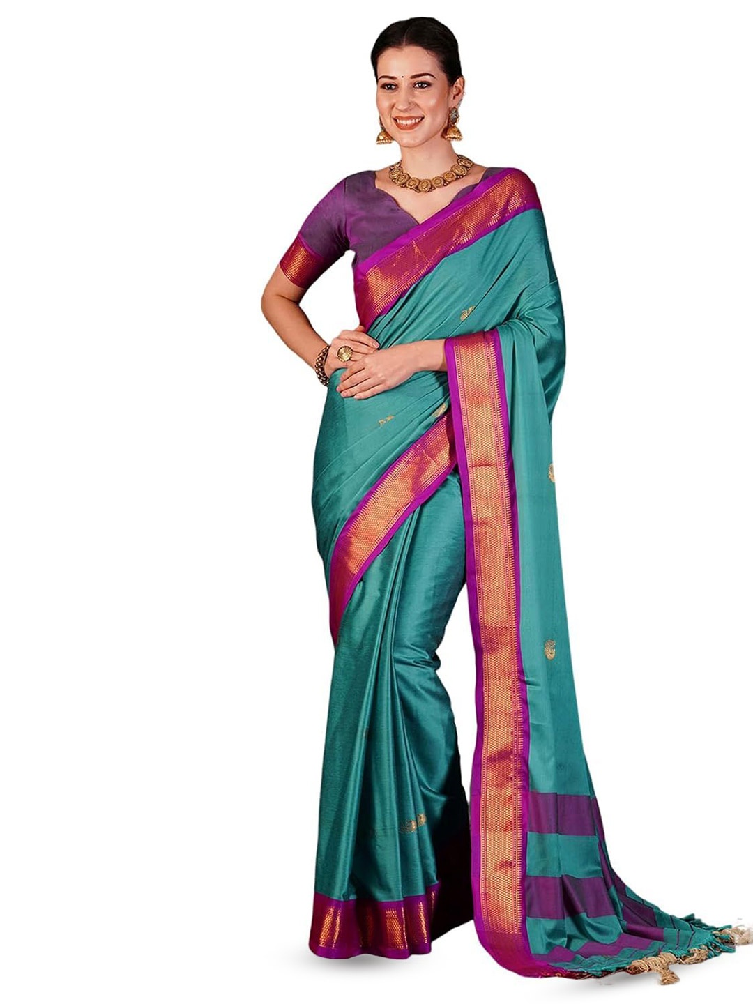 

HMP Fashion Woven Design Paithani Saree, Blue