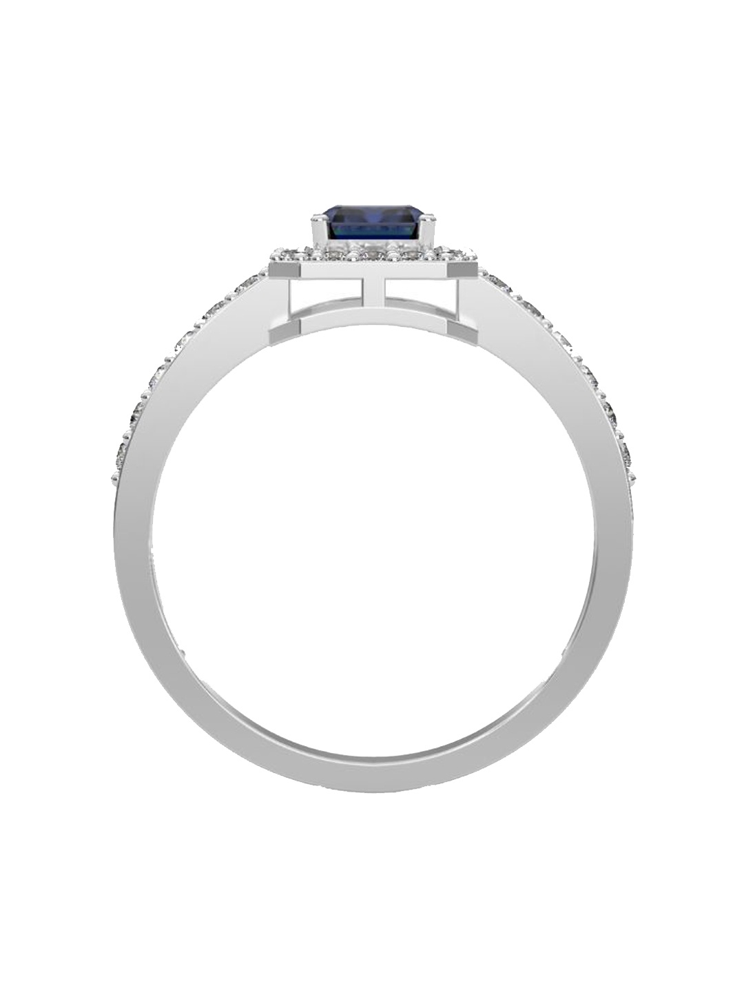 

Emori Women 14 Kt Gold Saphire 0.35ct Diamond Ring 1.87gm, Silver