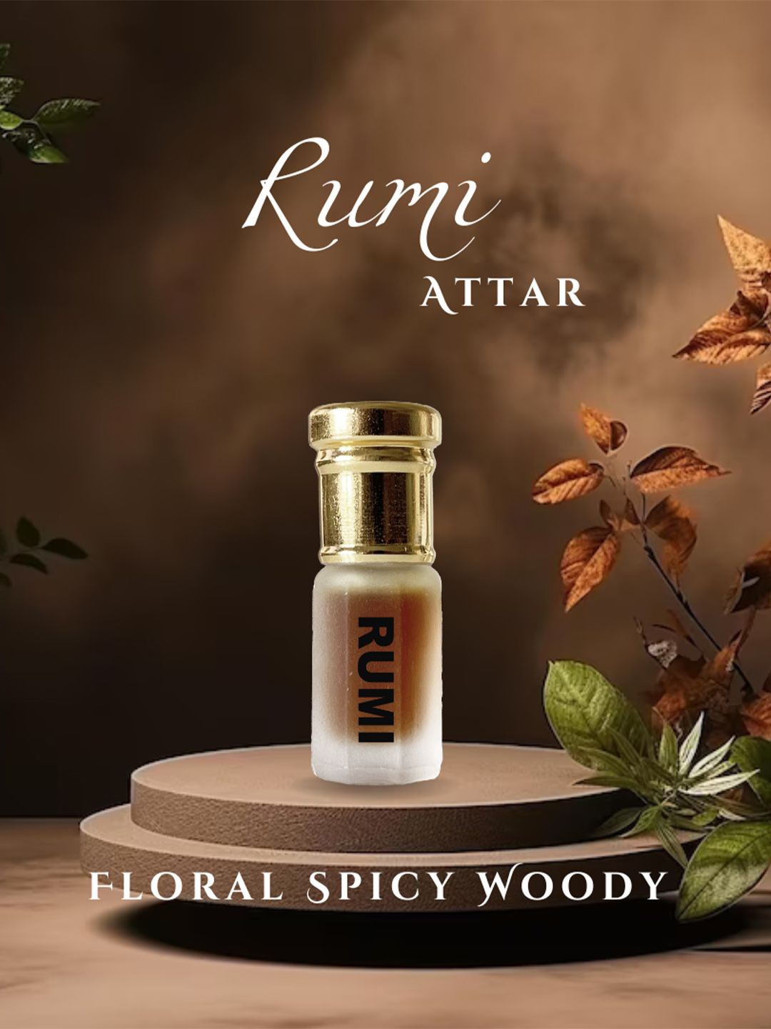 

AZHEROUD Rumi Floral Spicy Woody Long Lasting Attar - 3 ml, Brown