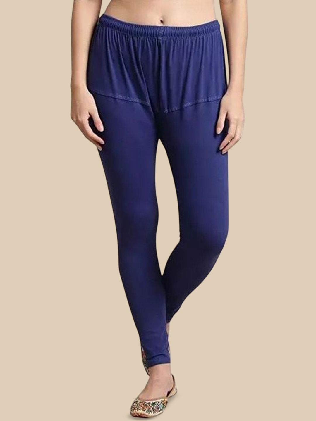 

URBAN KANYA Cotton Churidar-Length Leggings, Blue