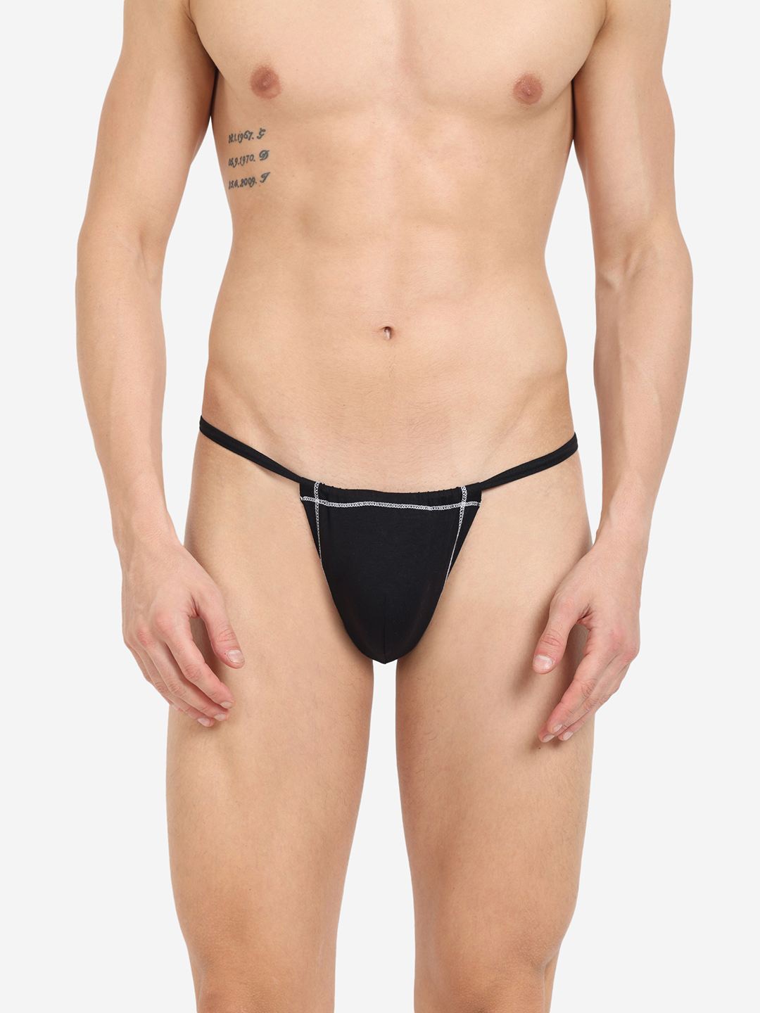 

La Intimo Men Low-Rise G-String Thong Briefs, Black