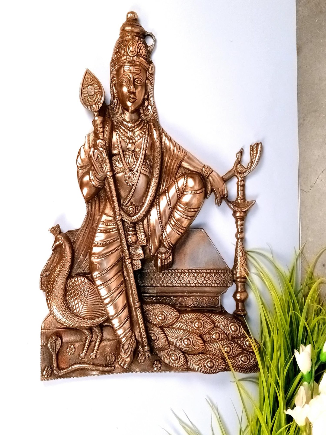 

apka mart Bronze Lord Kartikeya Textured Wall Hanging Decor