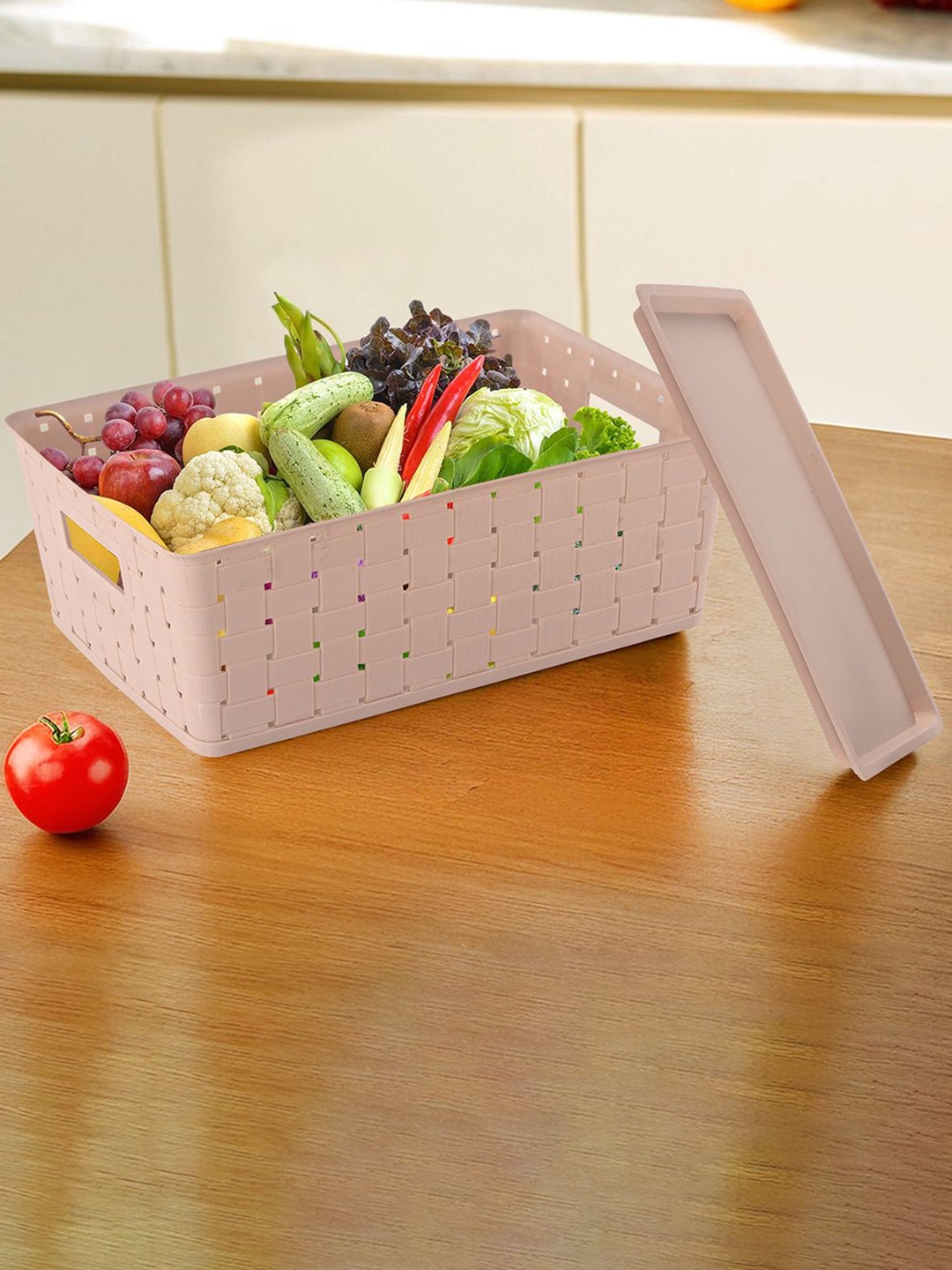 

Kuber Industries Beige Self Design Stackable Multi-Utility Organiser