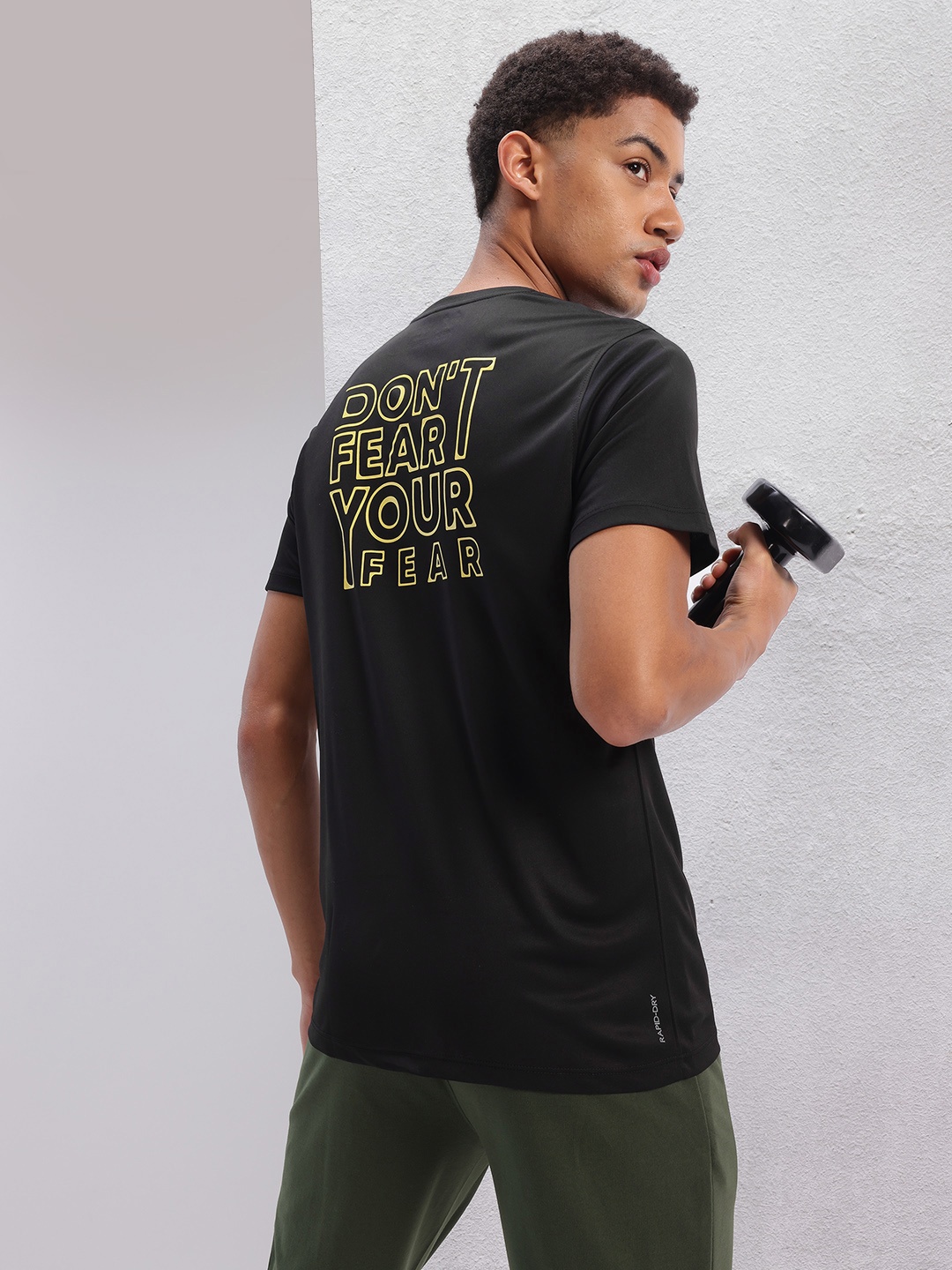

HRX by Hrithik Roshan Printed Rapid-Dry Training T-shirt, Black