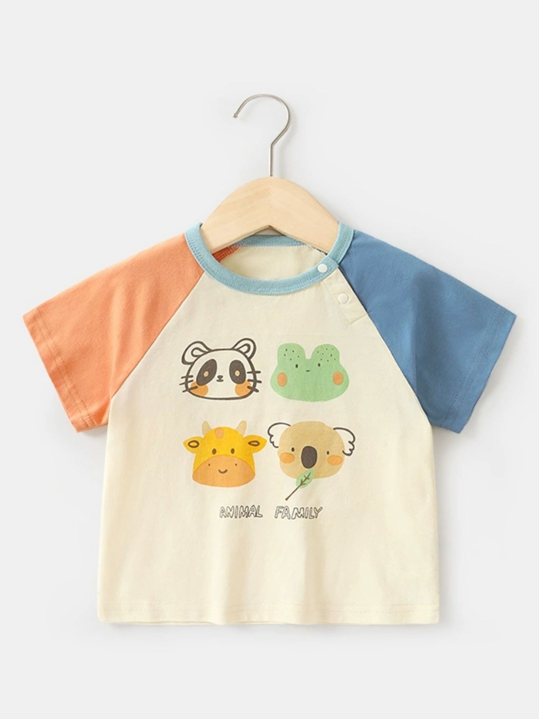 

LULU & SKY Girls Graphic Printed Round Neck Cotton Boxy T-shirt, Beige