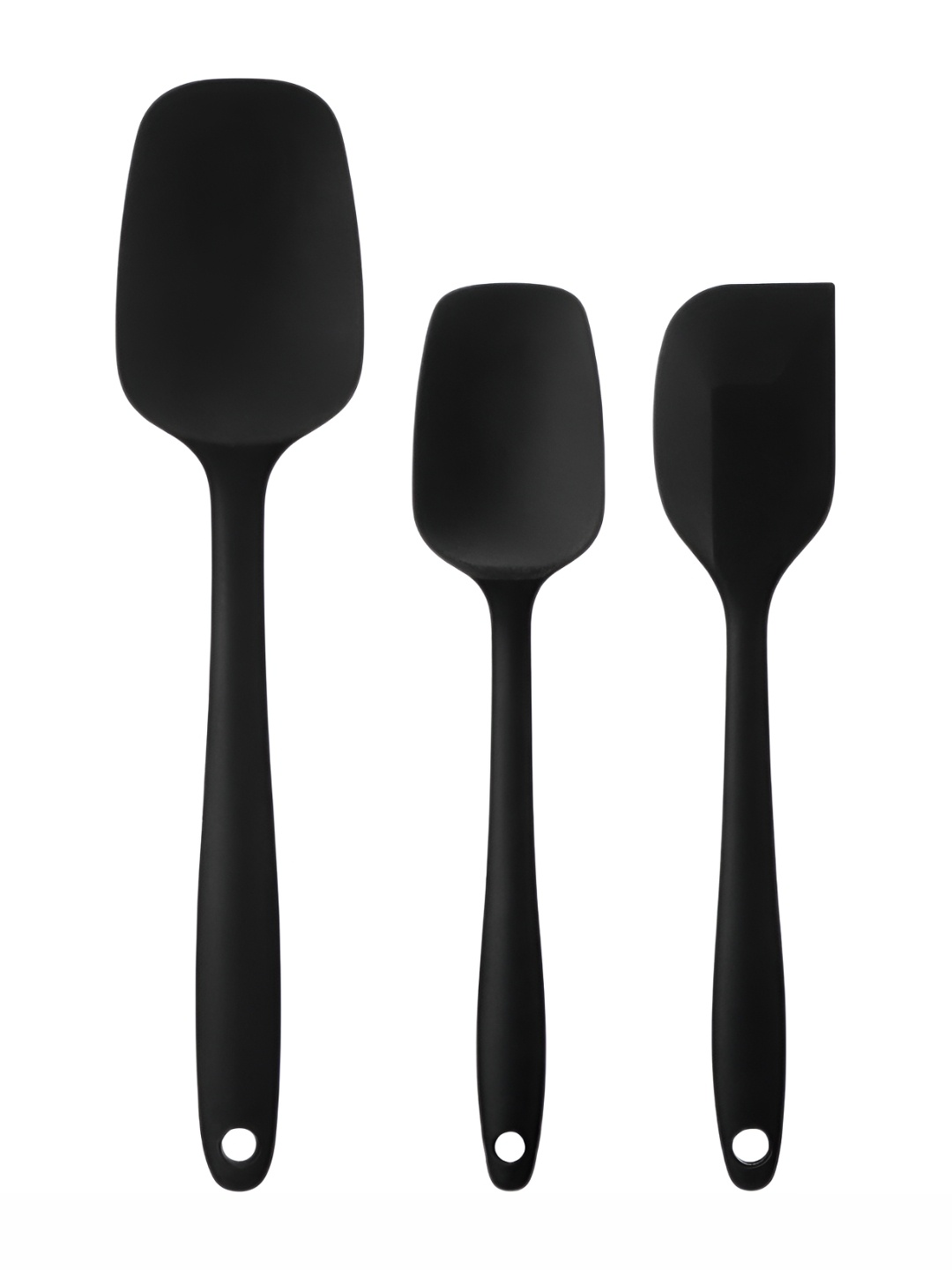 

Baskety Black 3 Pieces Large Spoon Spatula Mini Spoon And Small Scraper