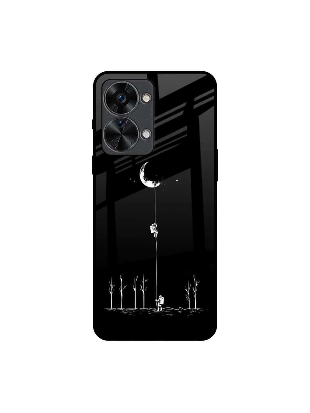 

QRIOH Catch the Moon Real Printed Oneplus Nord 2T Back Case, Black