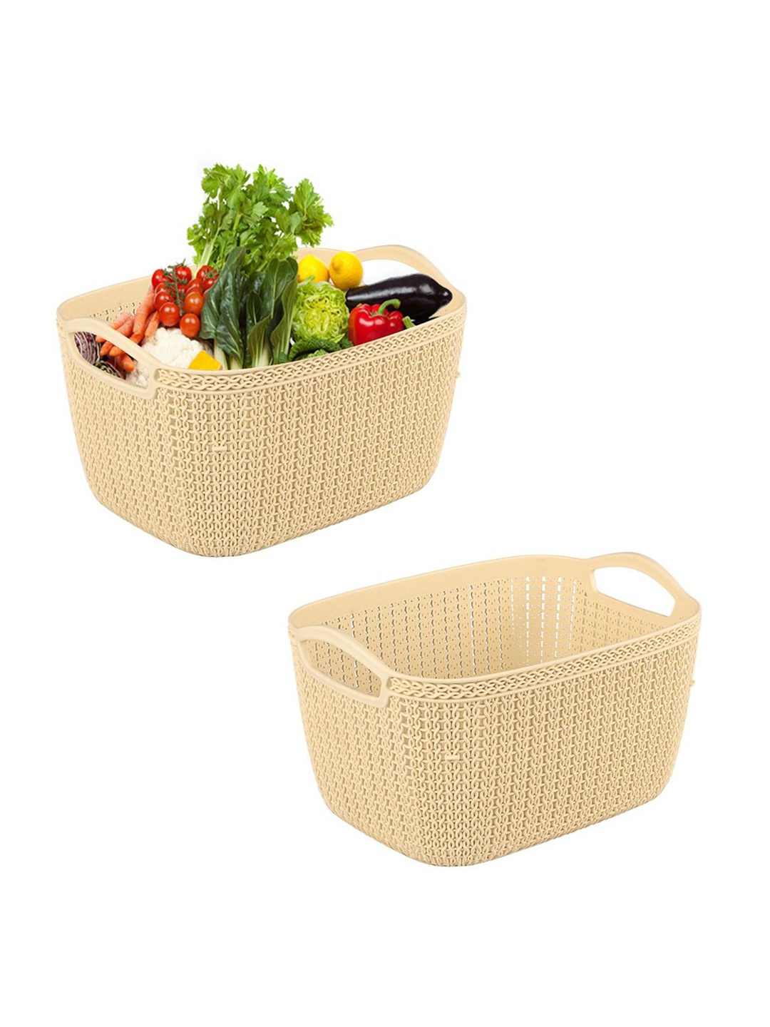 

Kuber Industries Cream-Coloured 2 Pieces Self Design Multi-Utility Organisers