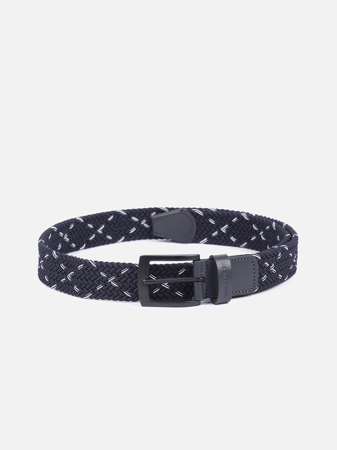 

Van Heusen Men Textured Leather Belt, Blue