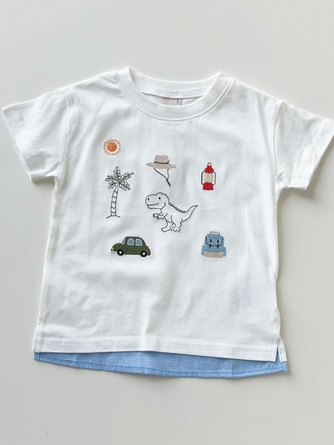 

LULU & SKY Boys Graphic Printed Round Neck Cotton T-shirt, White