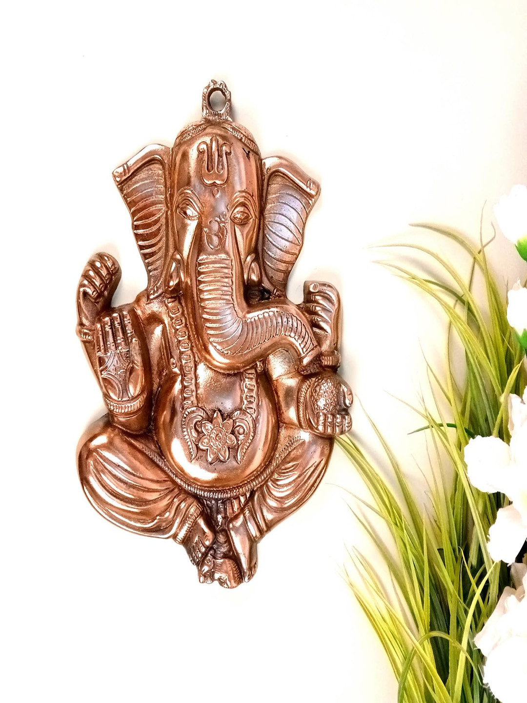 

apka mart Bronze Ganesh Textured Metal Wall Hanging Decor