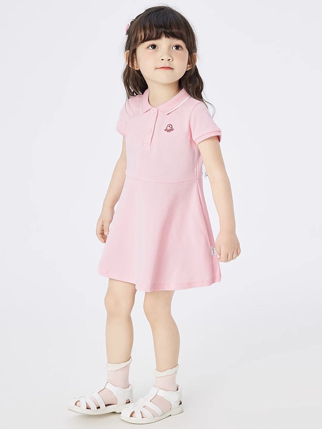 

LULU & SKY Girls A-Line Cotton Dress, Pink