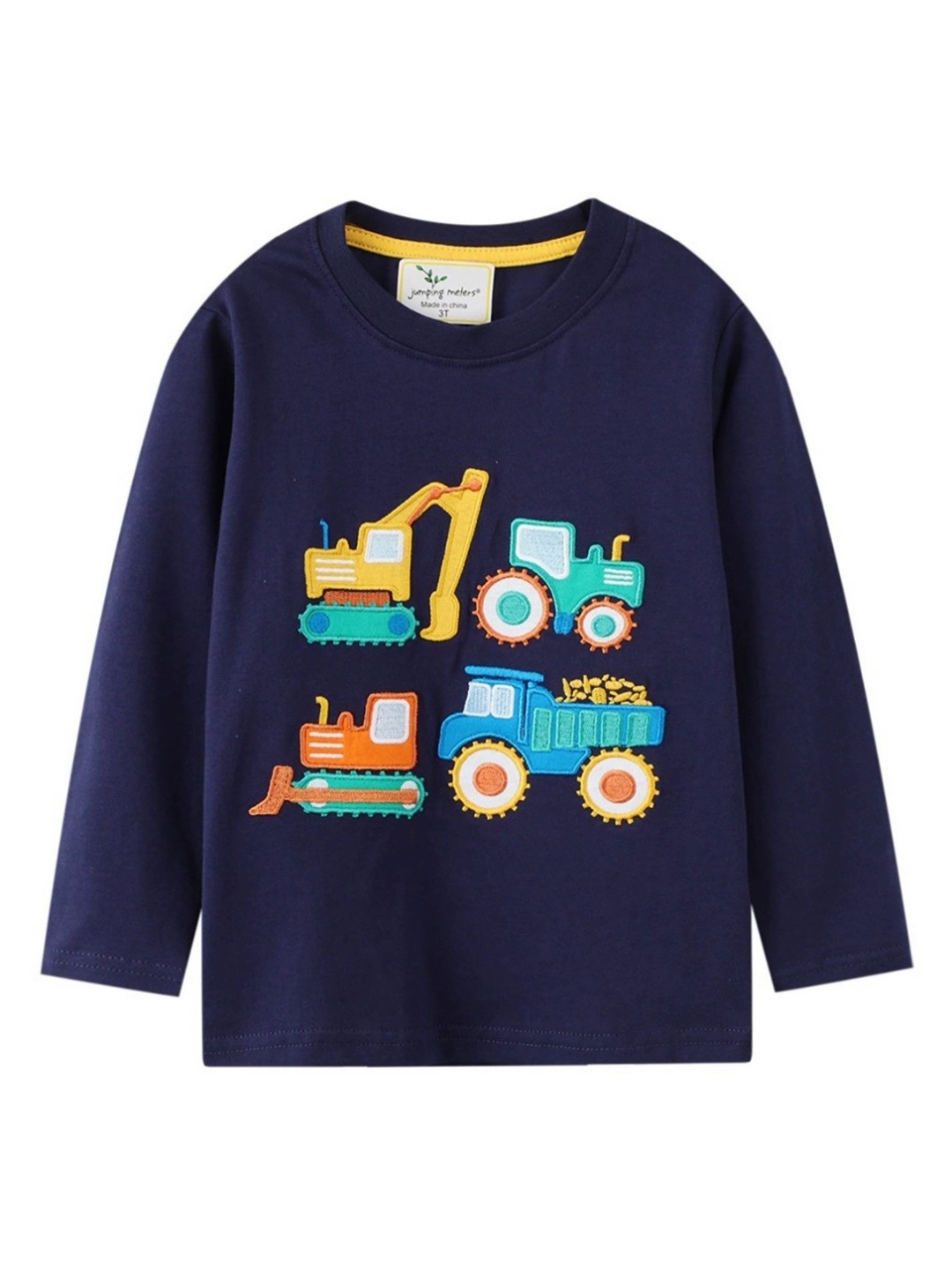 

LULU & SKY Boys Graphic Printed Round Neck Cotton T-shirt, Navy blue