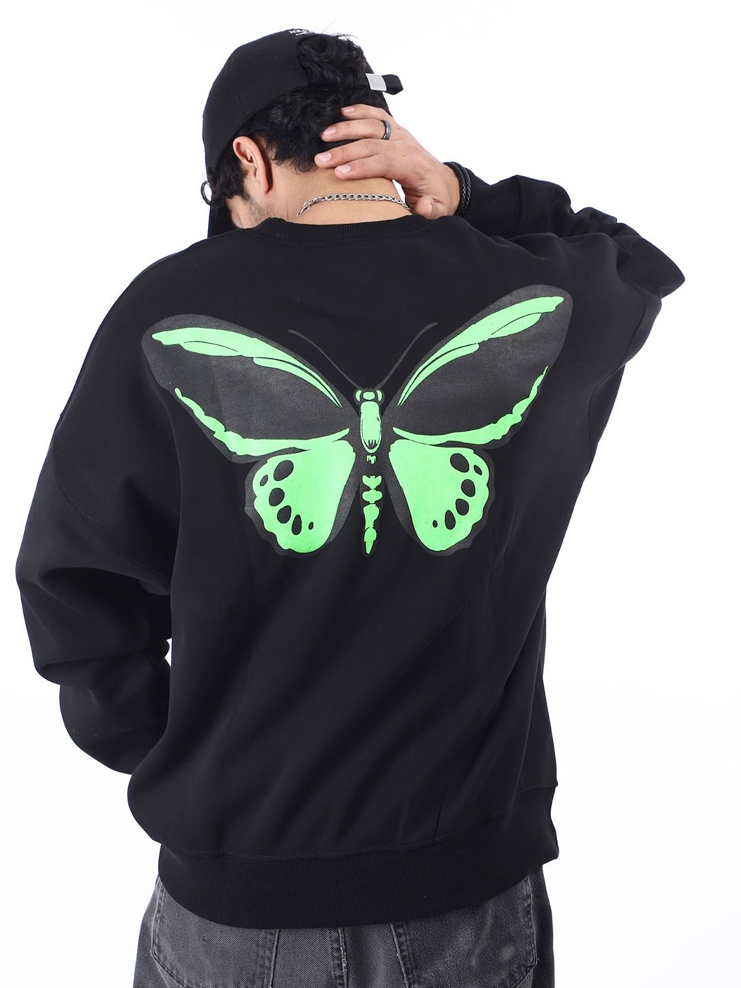 

Kandy Men Printed Round Neck Pullover Sweatshirt, Black