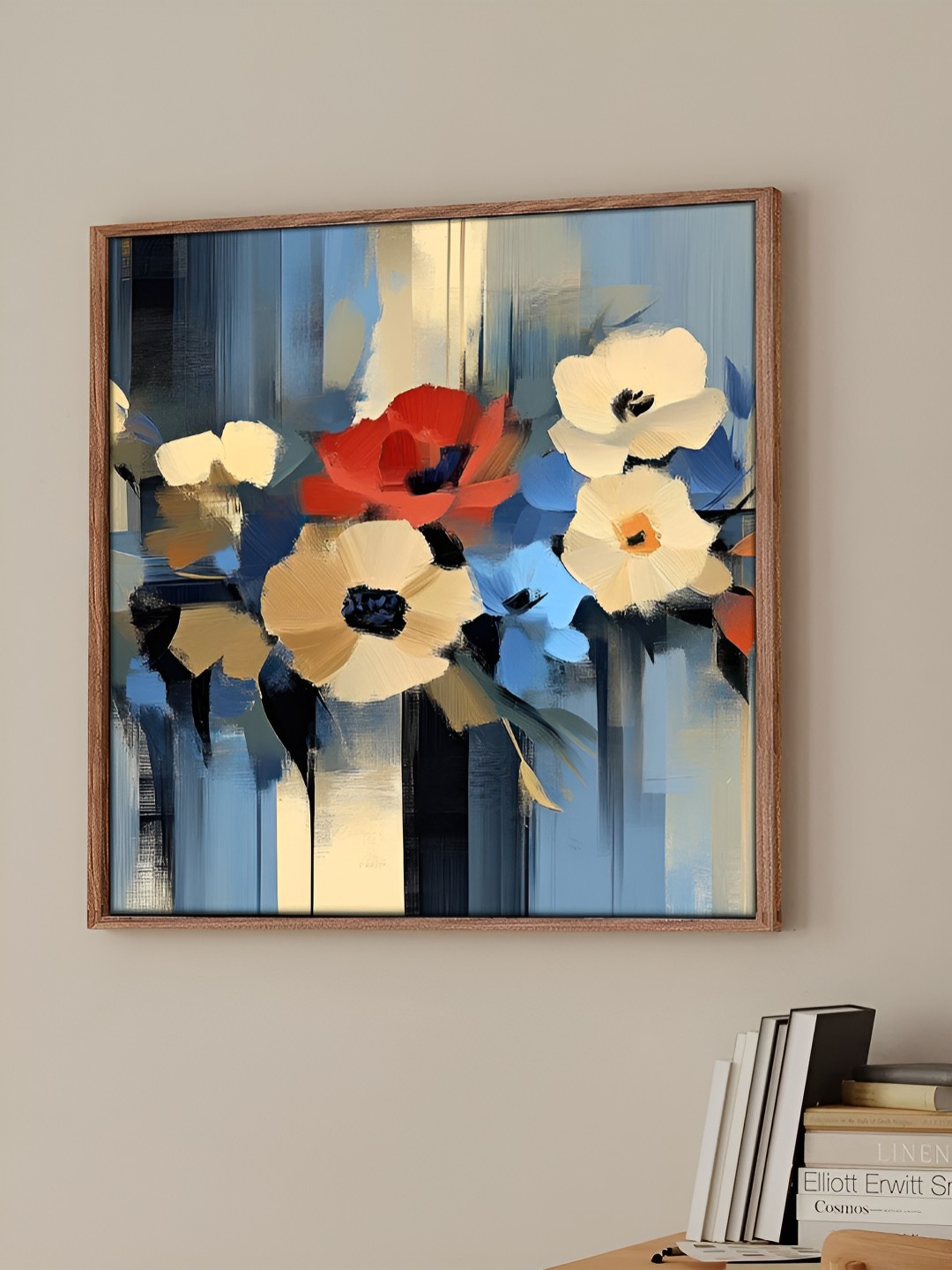 

Art Street White & Red Floral Canvas Wall Art