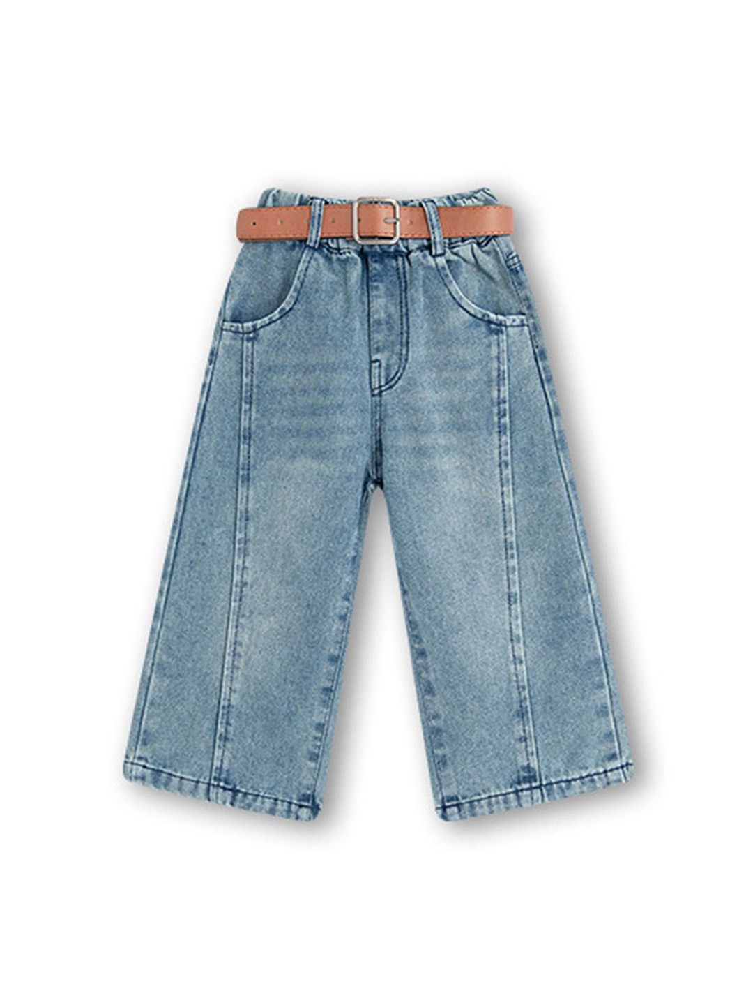 

LULU & SKY Girls High-Rise Low Distress Light Fade Jeans, Blue