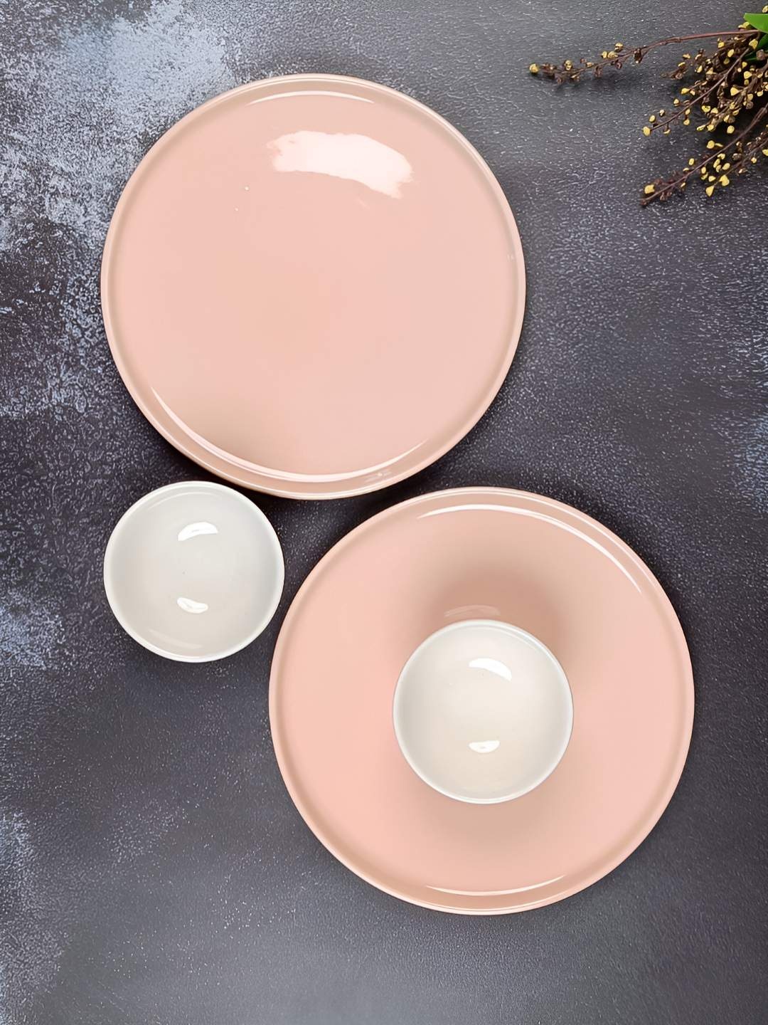 

Myntra Elegant Homes Pink 8 Pieces Ceramic Dishwasher and Microwave Dinner Set