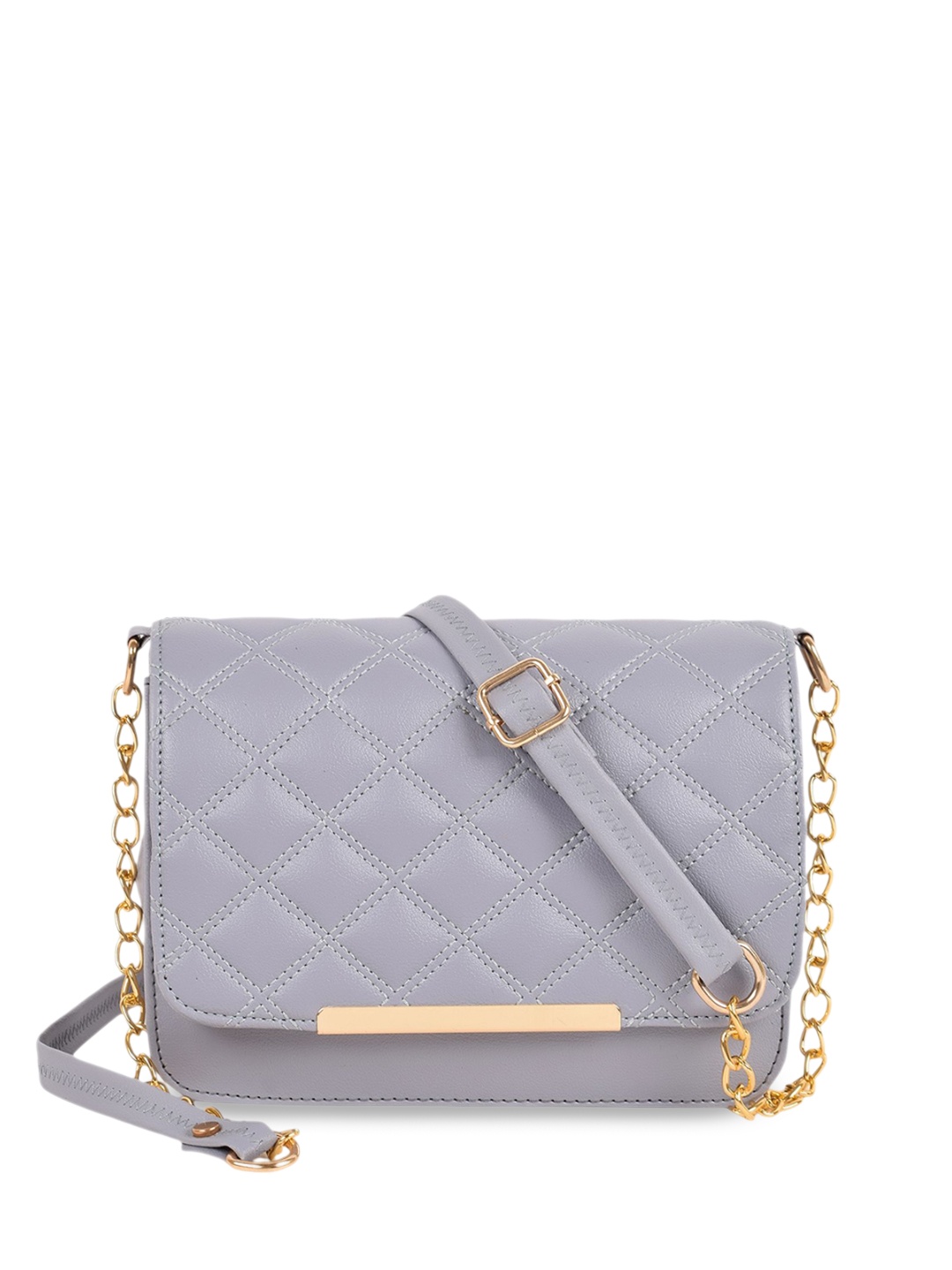 

SPOTIC Women Solid Quilted Crossbody Sling Bag, Grey