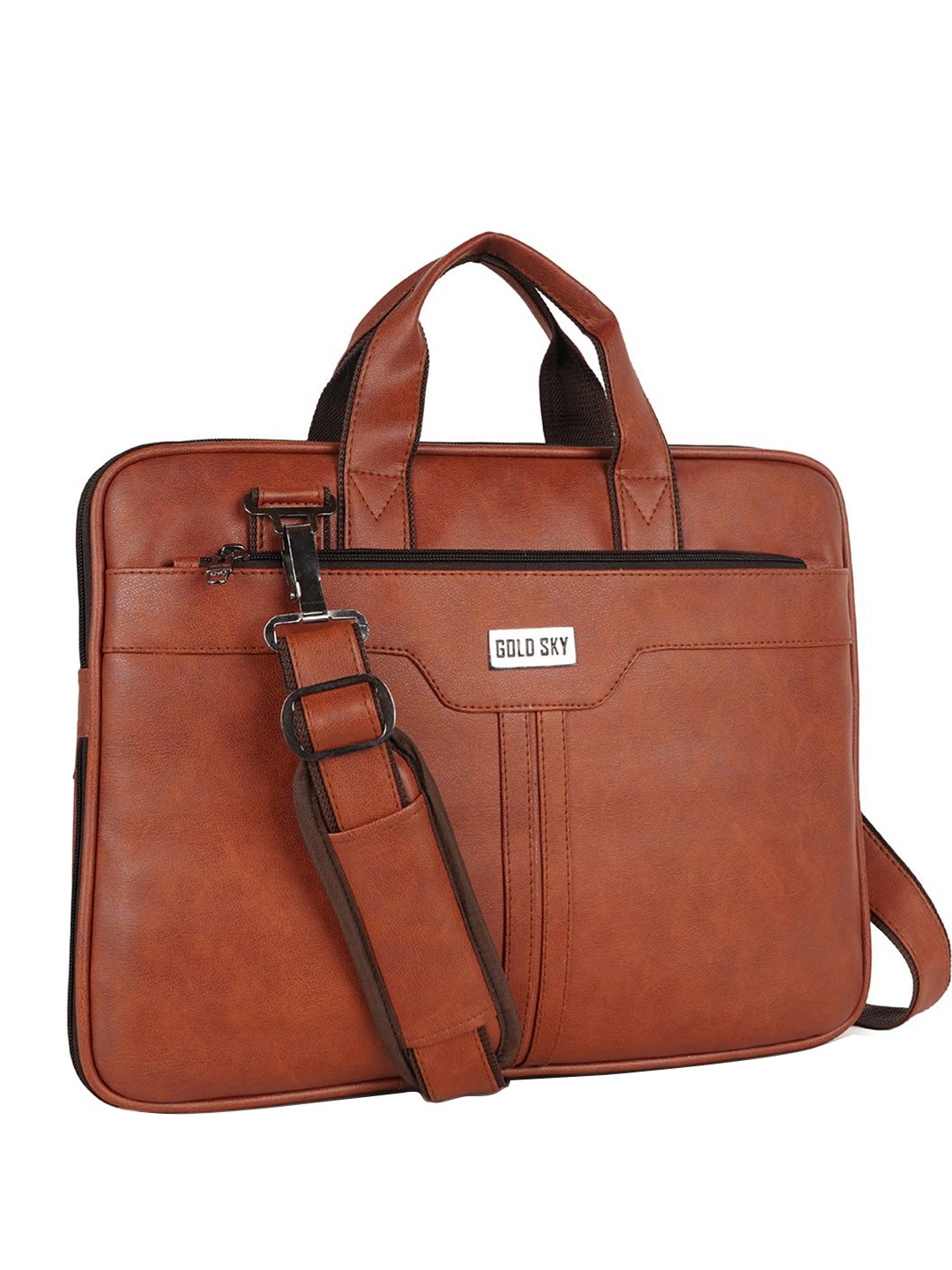 

GOLD SKY Men Solid Up To 16 Inch Laptop Bag, Tan