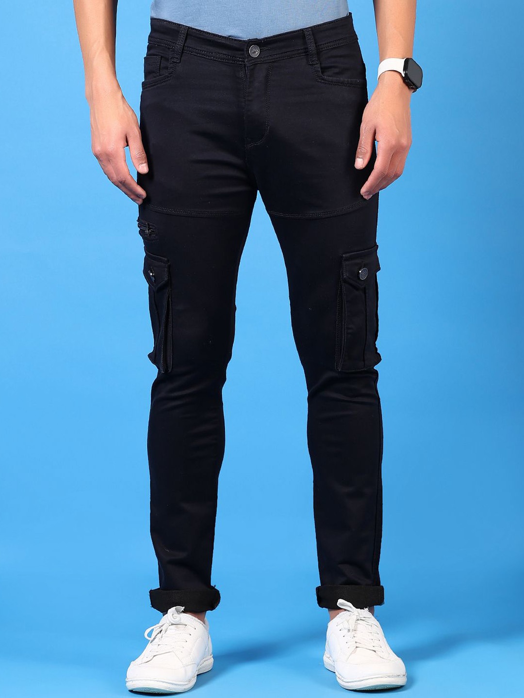 

V-Mart Men Cotton Regular Fit Jeans, Navy blue