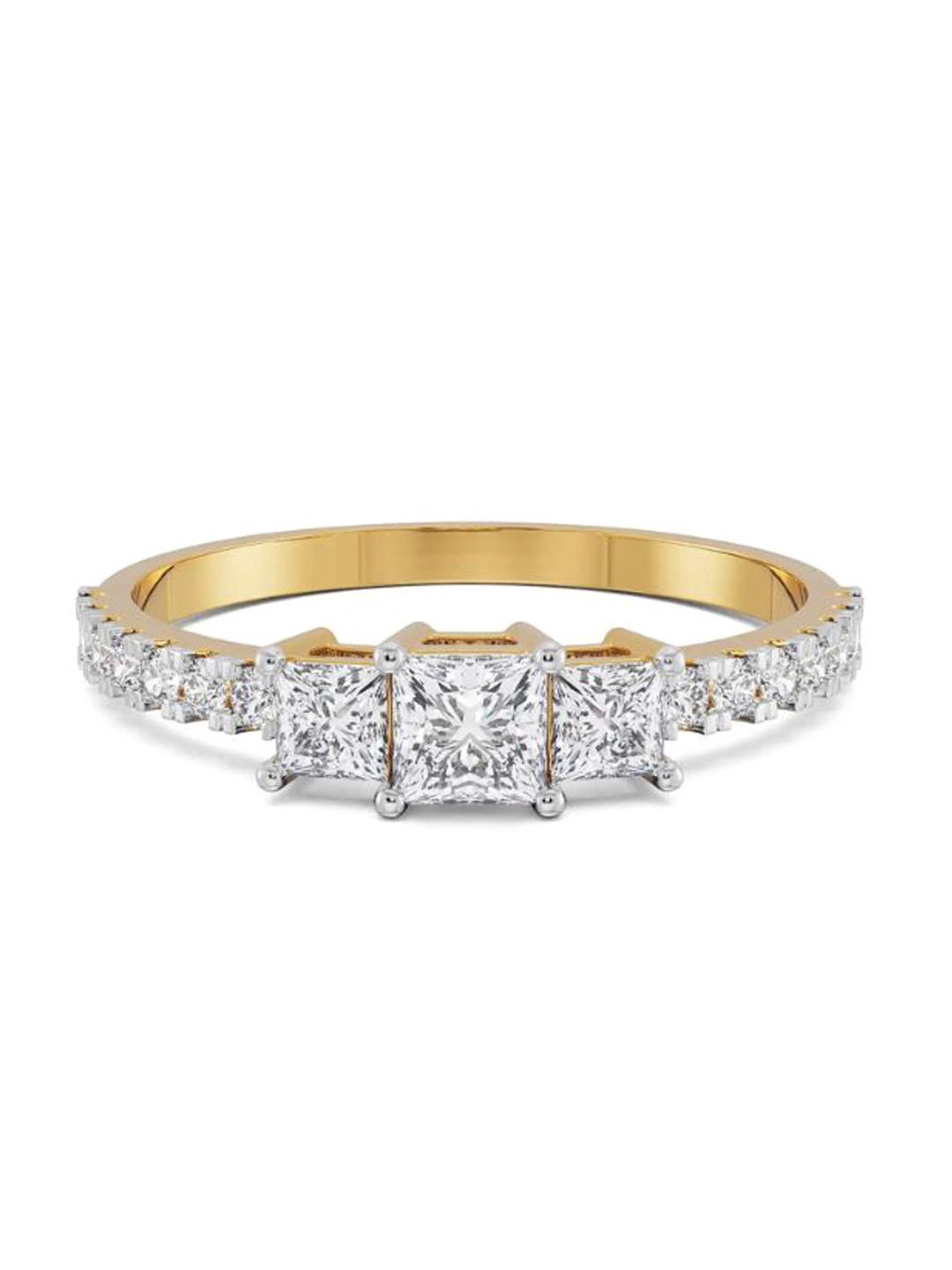 

Emori Women 14 Kt Gold Dazzling Trinity Diamond Ring 1.46g 0.58carat, Yellow