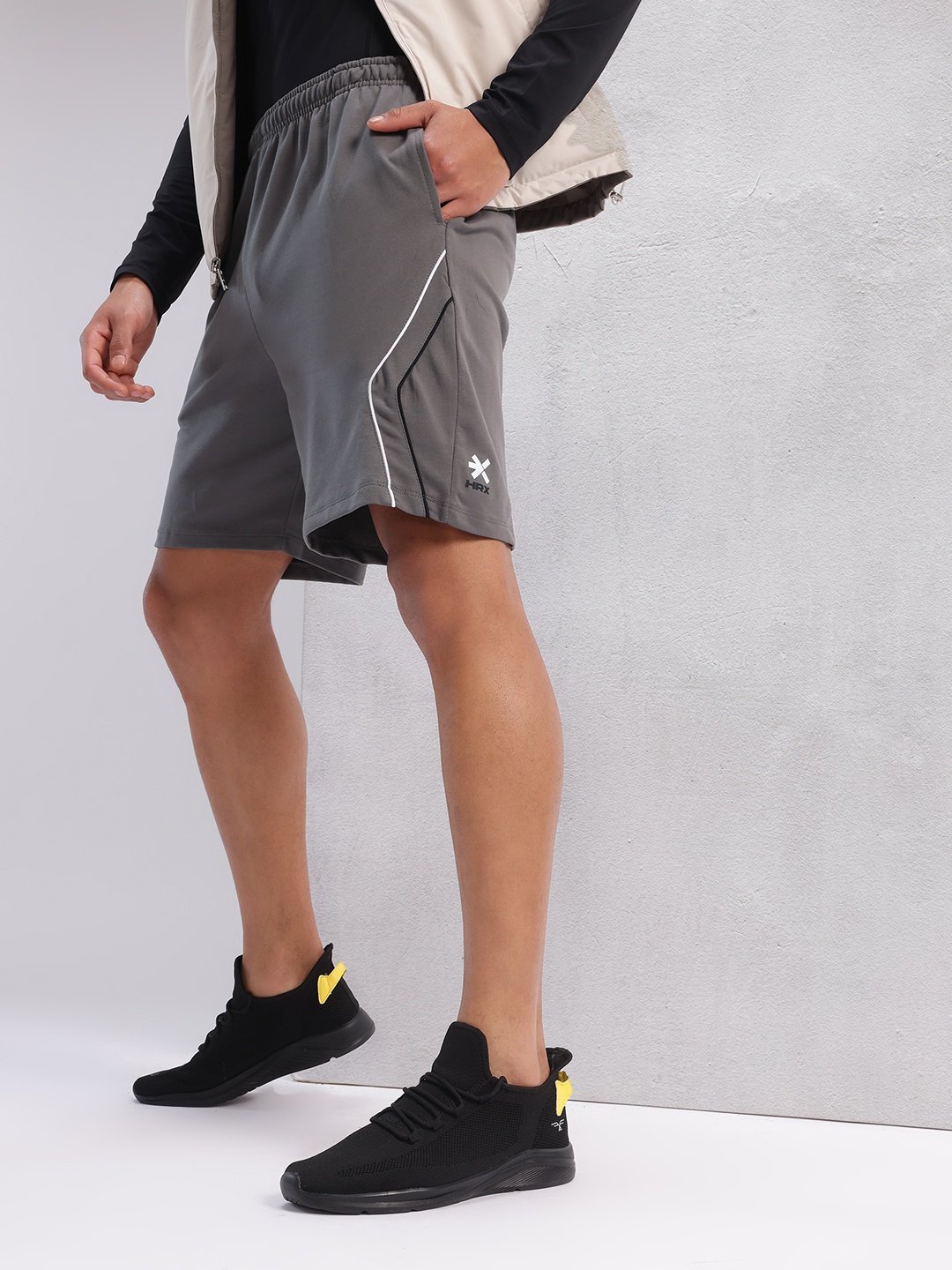 

HRX by Hrithik Roshan Men Mid-Rise Regular Fit Lifestyle Shorts, Grey