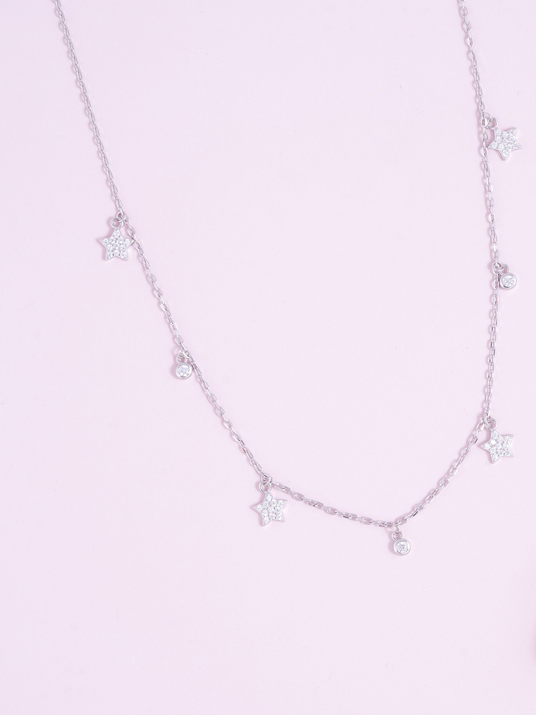 

GLYTERS Sterling Silver Rhodium-Plated Necklace
