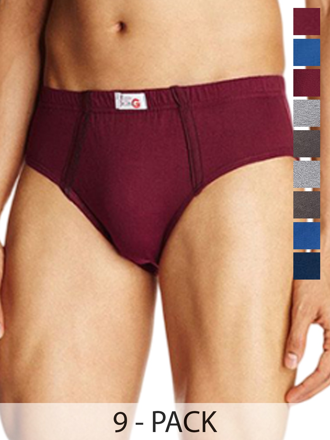 

Rupa Pack Of 9 Assorted Pure Cotton Basic Briefs - Frontline-Xing-Brief-IE-9--105