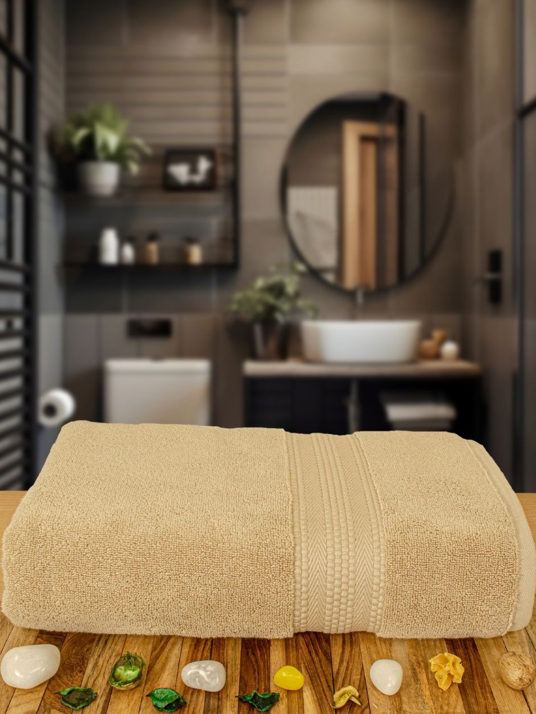 

Myntra Elegant Homes Beige 1 Cotton 600 GSM Bath Towel